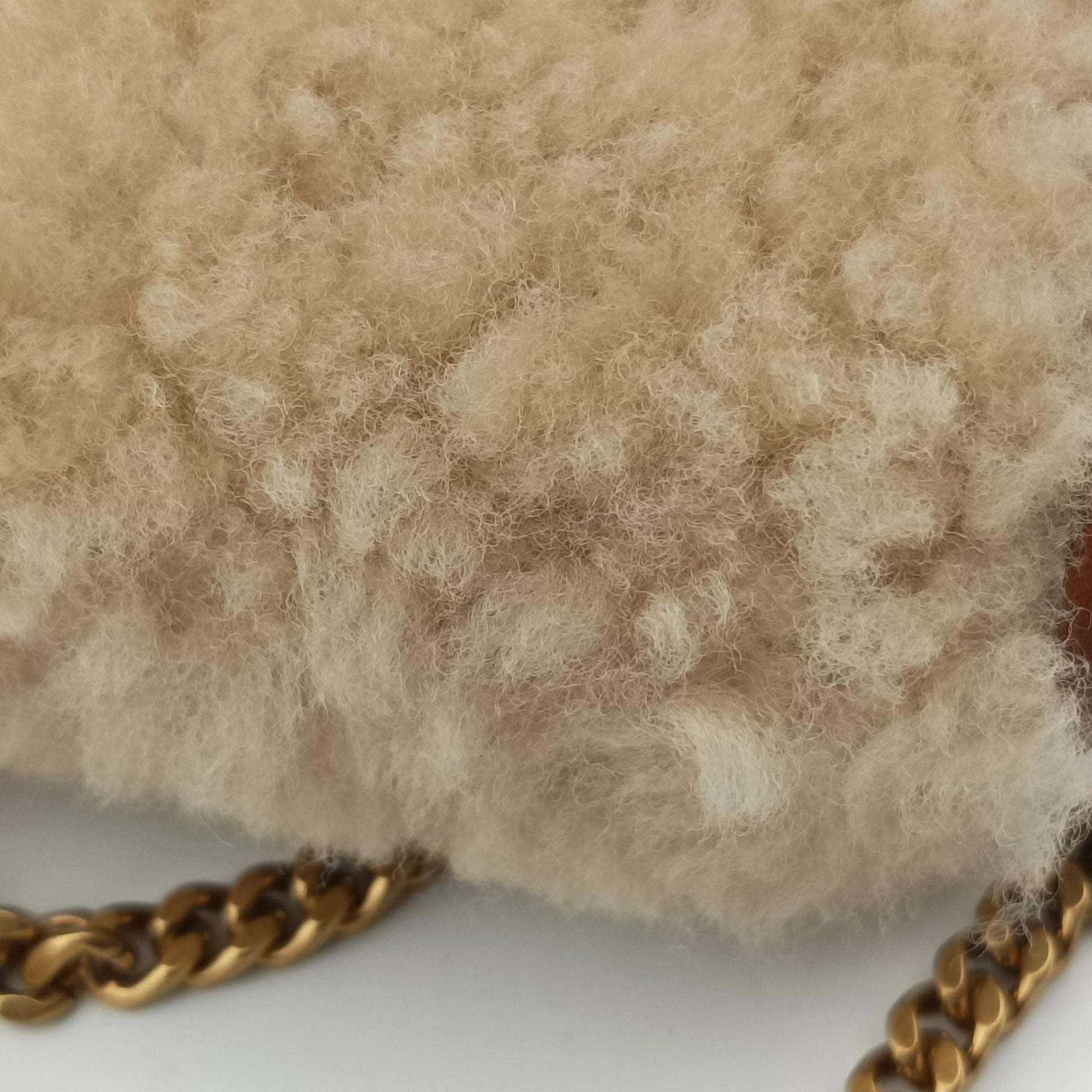 Le K Baby Satchel Brown Shearling x Leather 657818 GLB657818.0621ル K ベビーサッチェル ブラウン シアリング×レザー 657818 GLB657818.0621