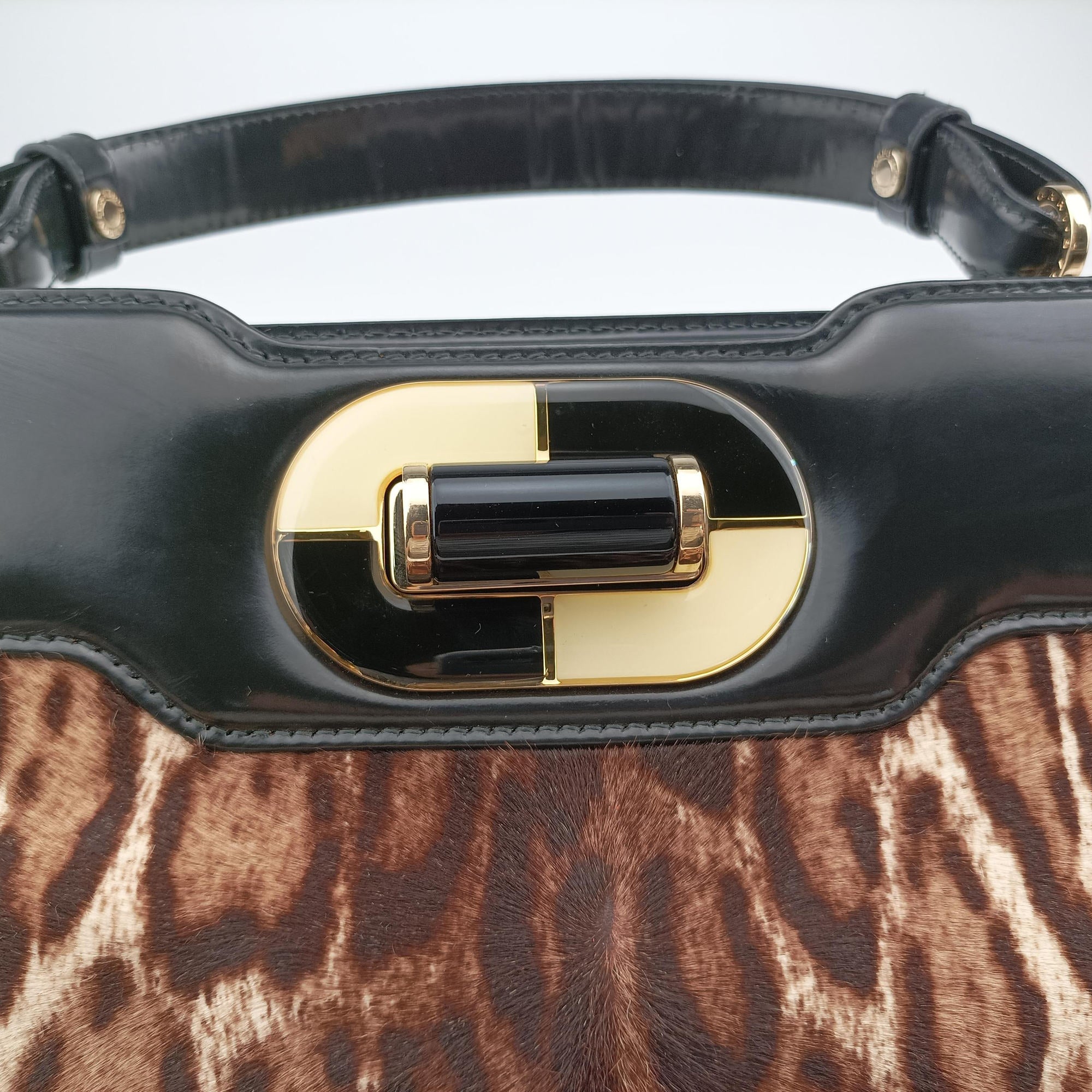 Leopard Print Black Leather× Fur 17763570レオパード 豹柄 ブラック レザー ×ファー 17763570