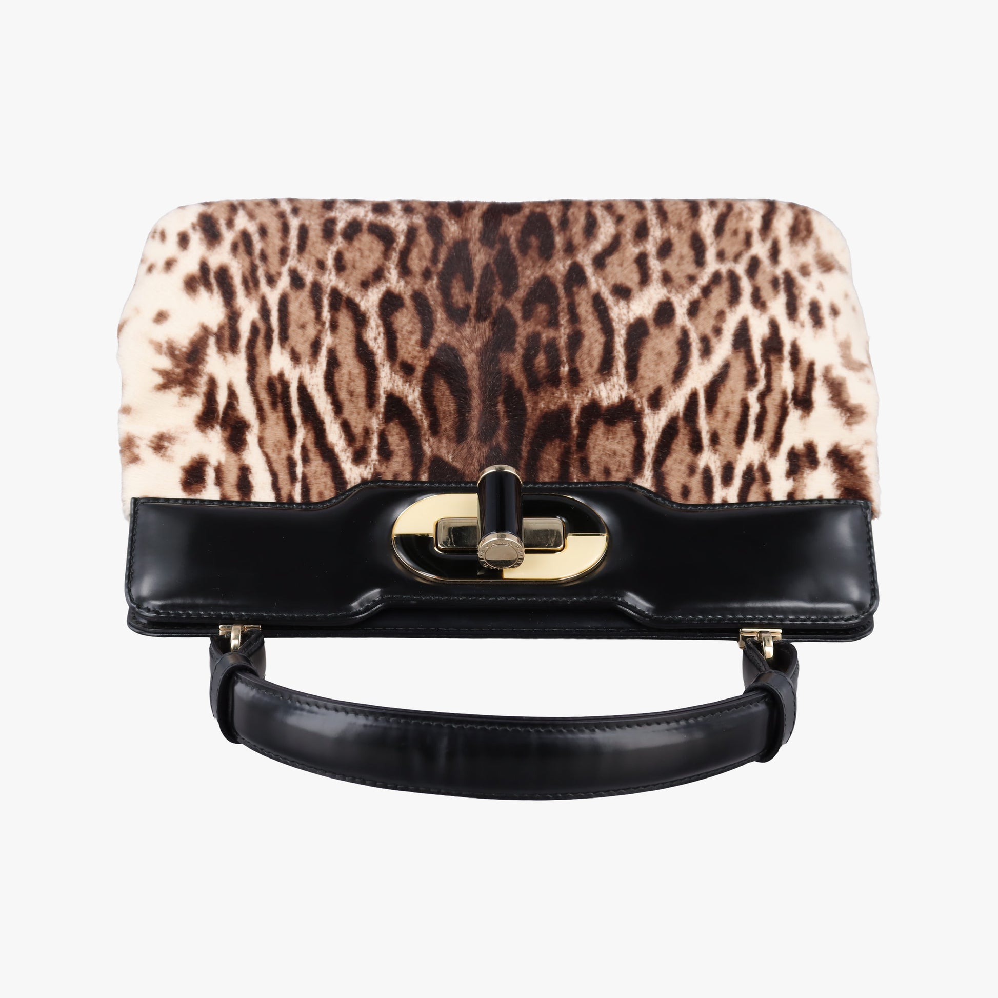 Leopard Print Black Leather× Fur 17763570レオパード 豹柄 ブラック レザー ×ファー 17763570