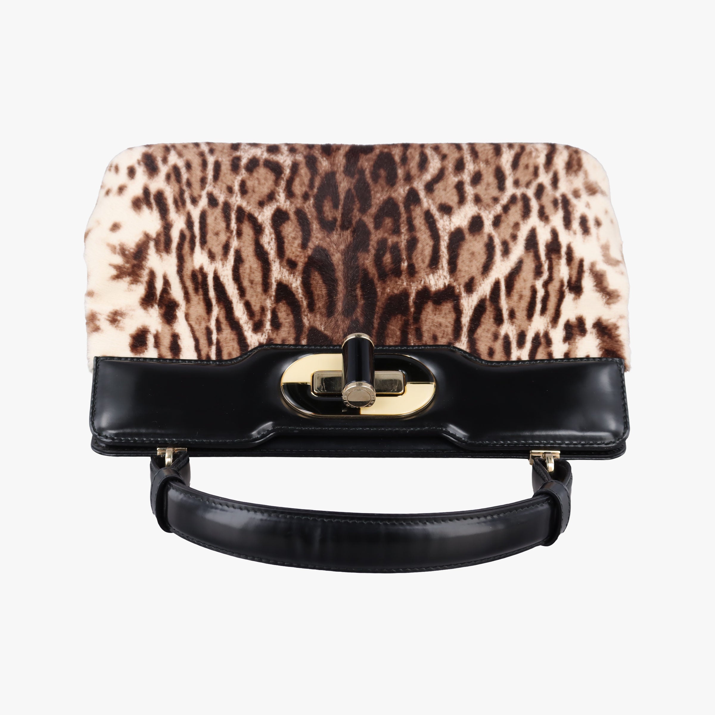 Leopard Print Black Leather× Fur 17763570レオパード 豹柄 ブラック レザー ×ファー 17763570