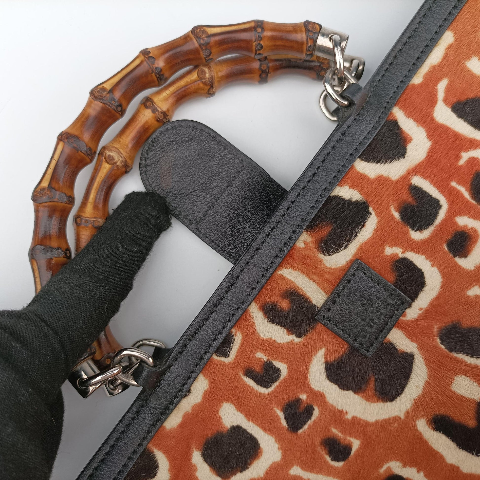 Bamboo Shopper Tote Leopard Leather 311175 I017361012バンブー ショッパー トート レオパード レザー 311175 I017361012