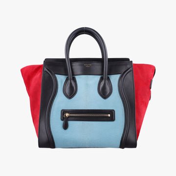 Luggage Mini Shopper Black×Blue×Red Leather×Ponyhair U-GA-0123ラゲージミニショッパー ブラック×ブルー×レッド レザー×ハラコ U-GA-0123