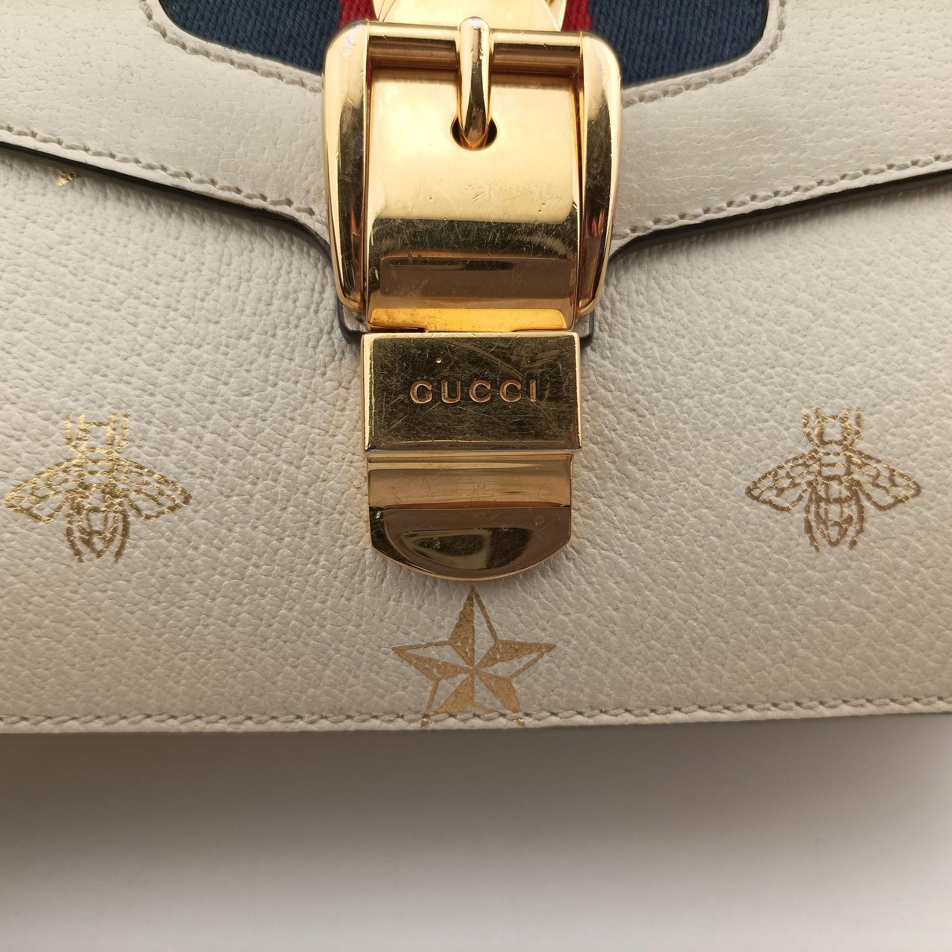 Sylvie Ivory×Navy×Red Leather 524405 D028932196シルヴィ アイボリー×ネイビー×レッド レザー 524405 D028932196