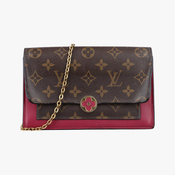 Portefeuille FLORE Chain brown×FUCHSIA Monogram Canvas×calf leather M69578 SP0189ポルトフォイユ フロール チェーン モノグラム/ブラウン×フューシャ モノグラムキャンバス×カーフレザー M69578 SP0189