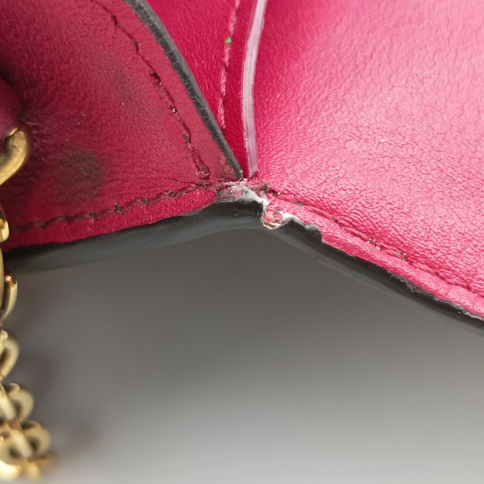 Portefeuille FLORE Chain brown×FUCHSIA Monogram Canvas×calf leather M69578 SP0189ポルトフォイユ フロール チェーン モノグラム/ブラウン×フューシャ モノグラムキャンバス×カーフレザー M69578 SP0189