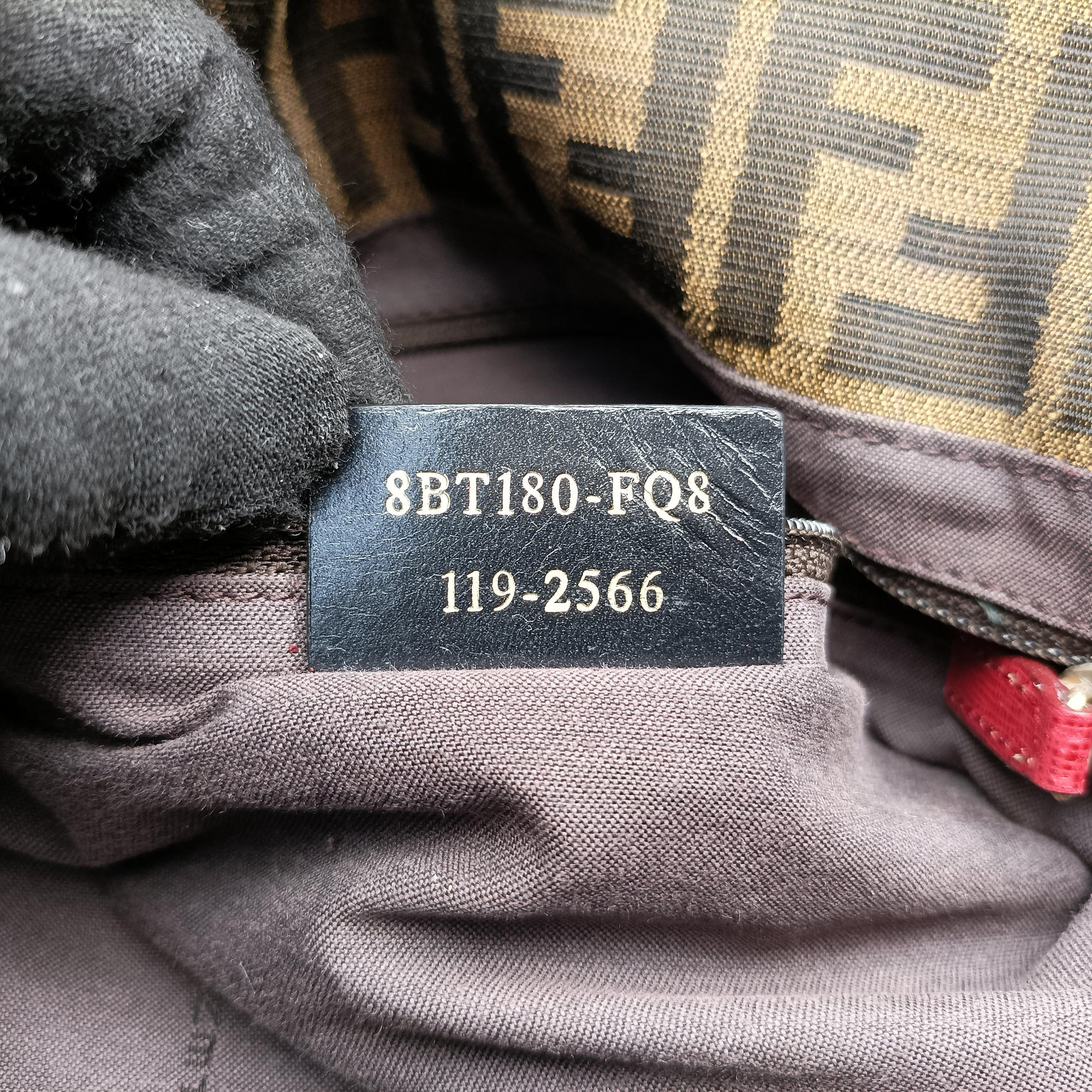 Baguette Zucchino Brown × Red canvas×leather 8BT180 8BT180-FQ8 119-2566マンマバケット ズッキーノ柄 ブラウン × レッド キャンバス×レザー 8BT180 8BT180-FQ8 119-2566