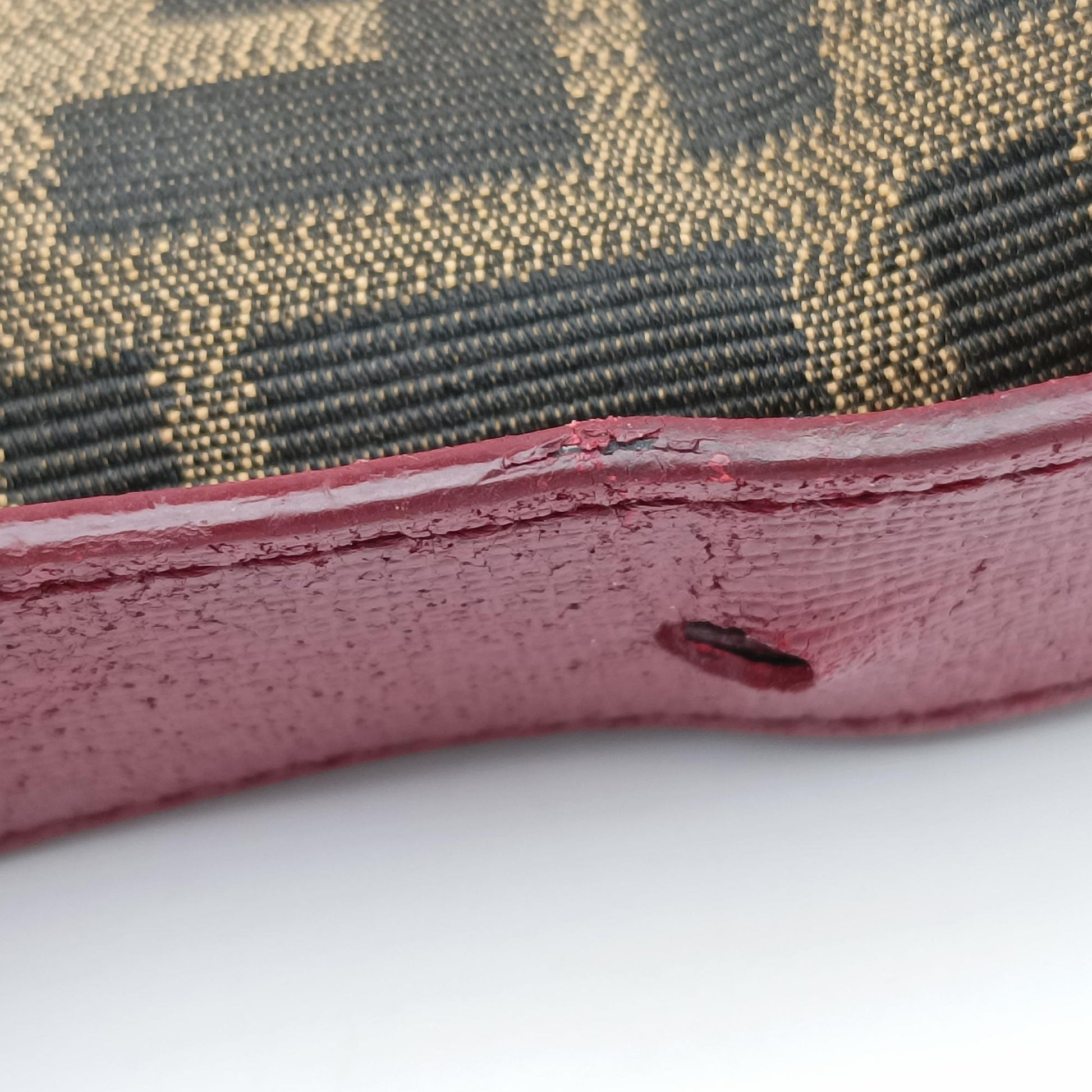 Baguette Zucchino Brown × Red canvas×leather 8BT180 8BT180-FQ8 119-2566マンマバケット ズッキーノ柄 ブラウン × レッド キャンバス×レザー 8BT180 8BT180-FQ8 119-2566
