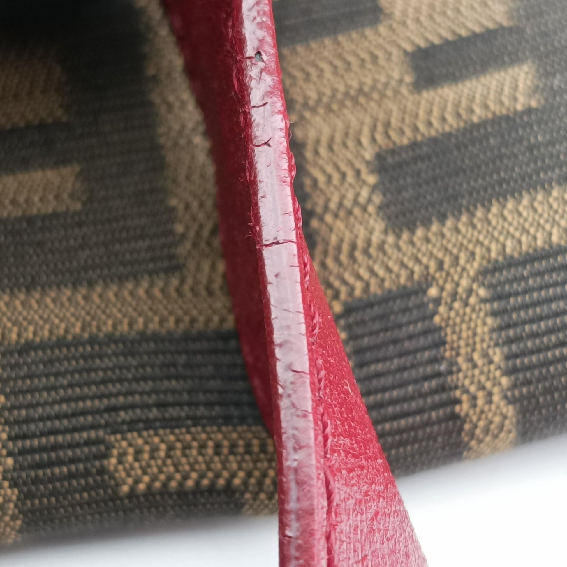 Baguette Zucchino Brown × Red canvas×leather 8BT180 8BT180-FQ8 119-2566マンマバケット ズッキーノ柄 ブラウン × レッド キャンバス×レザー 8BT180 8BT180-FQ8 119-2566