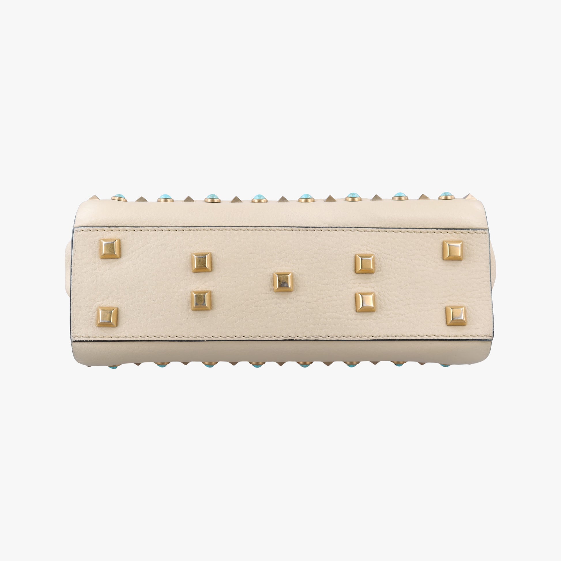 My Rockstud Rolling Flap Top Handle White Leather BL-K997VQ20マイ ロックスタッズ ローリング ホワイト レザー BL-K997VQ20