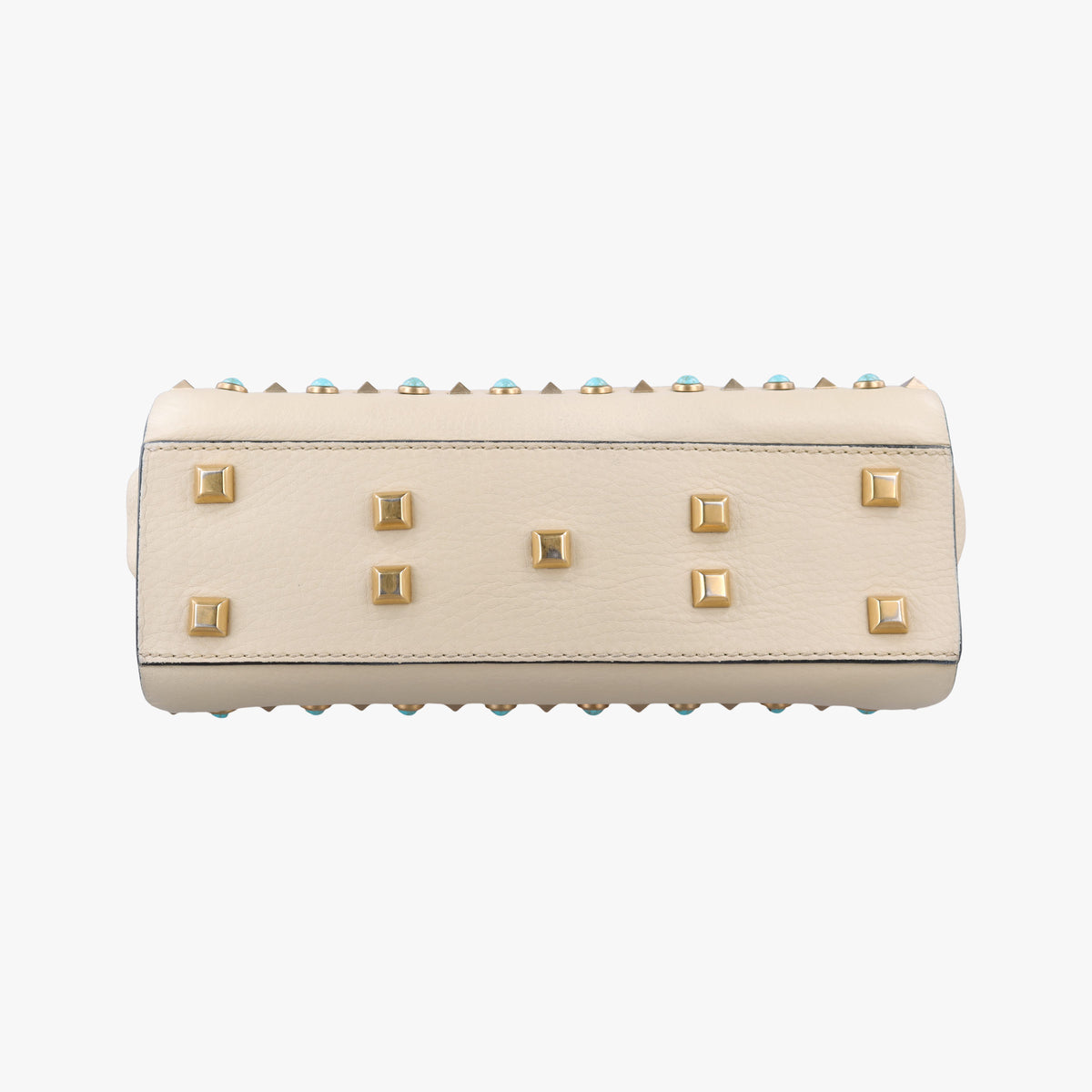 My Rockstud Rolling Flap Top Handle White Leather BL-K997VQ20マイ ロックスタッズ ローリング ホワイト レザー BL-K997VQ20
