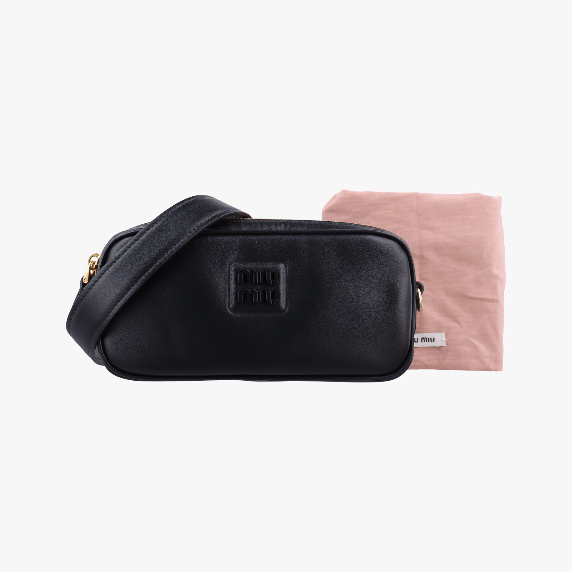 Logo belt Black leather DNP104ロゴベルト ブラック レザー DNP104