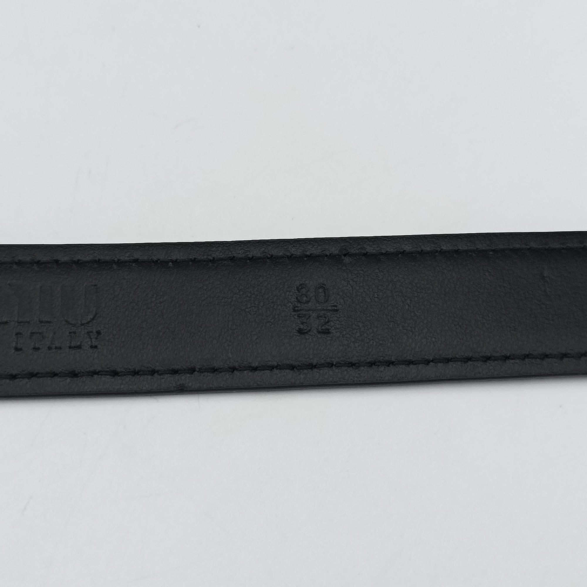 Logo belt Black leather DNP104ロゴベルト ブラック レザー DNP104