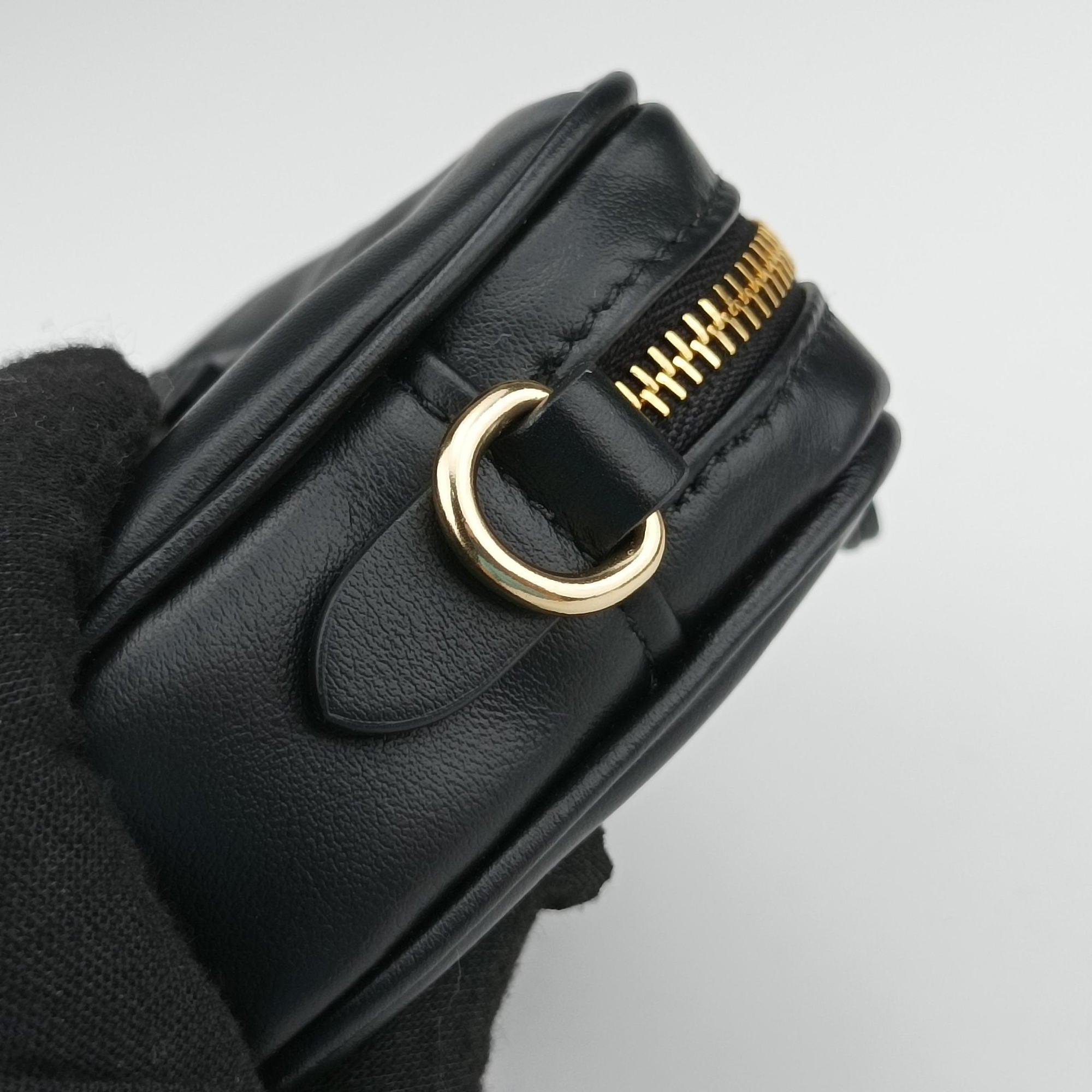 Logo belt Black leather DNP104ロゴベルト ブラック レザー DNP104