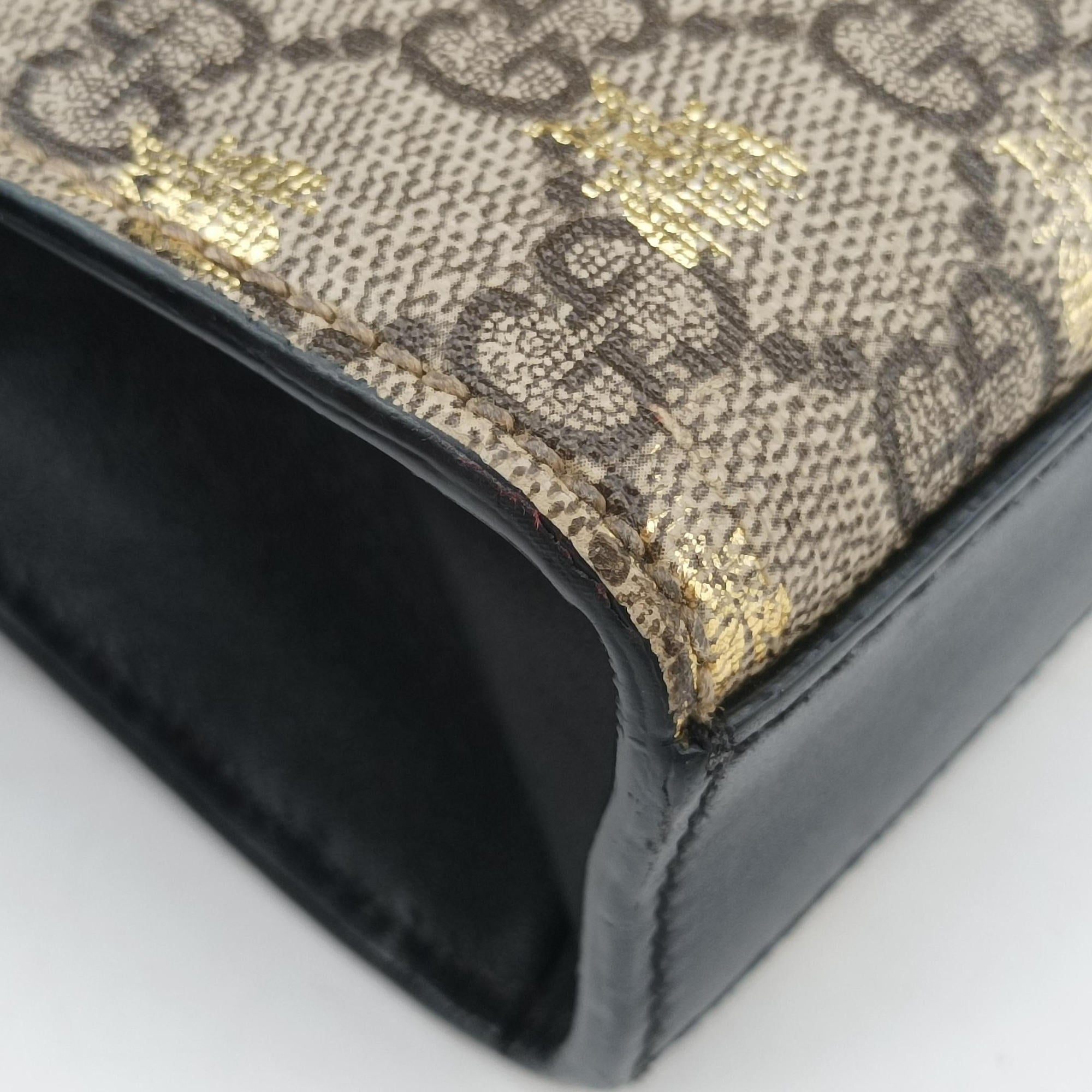 Padlock Beige x Black PVC coated canvas x leather 409487 D031718325パドロック ベージュxブラック PVCコーティングキャンバスxレザー 409487 D031718325