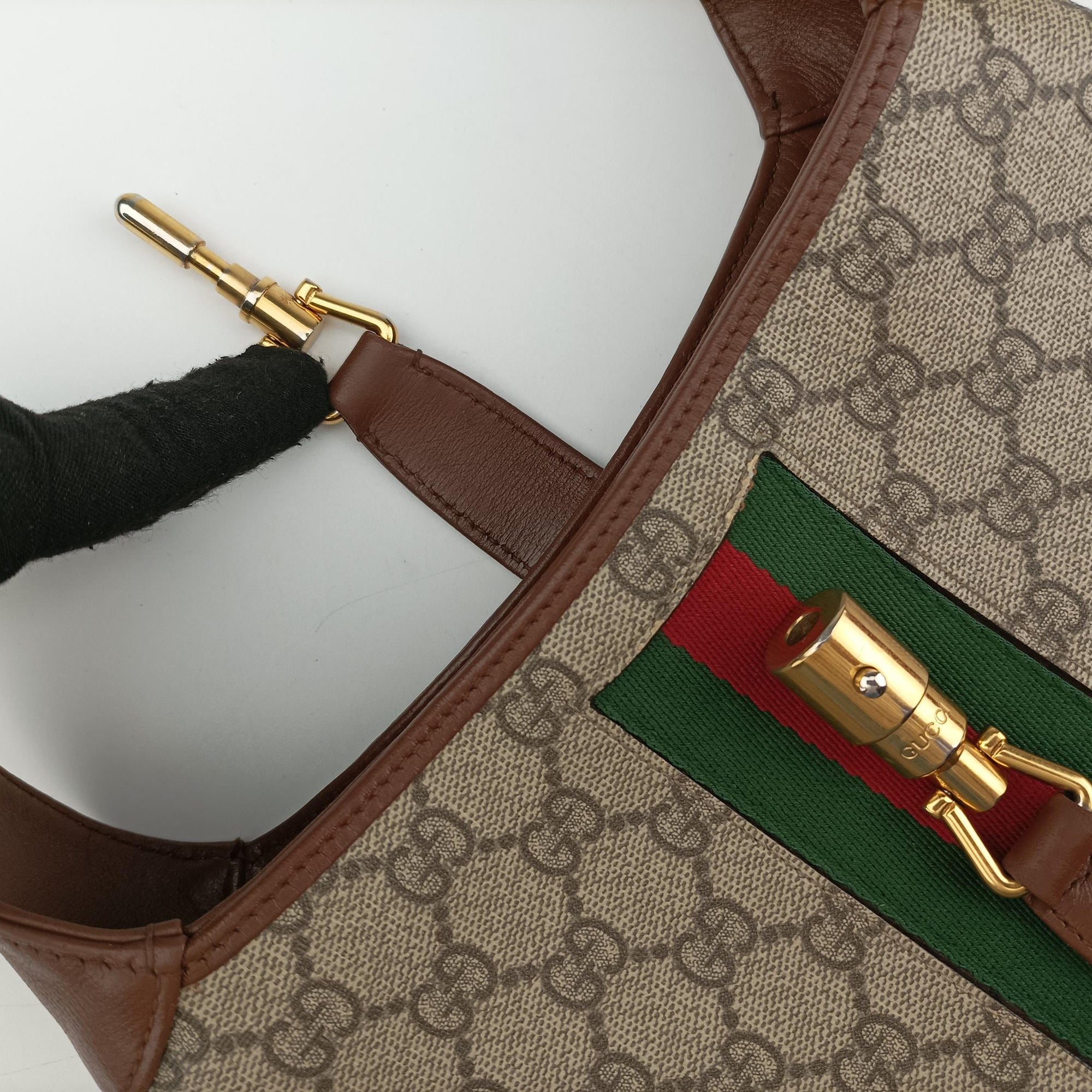 Jackie 1961 GG Supreme brown x beige x multicolor PVC coated canvas×Leather 636706 C033772833ジャッキー 1961 GGスプリーム ブラウン×ベージュ×マルチ PVCコーティングキャンバス×レザー 636706 C033772833