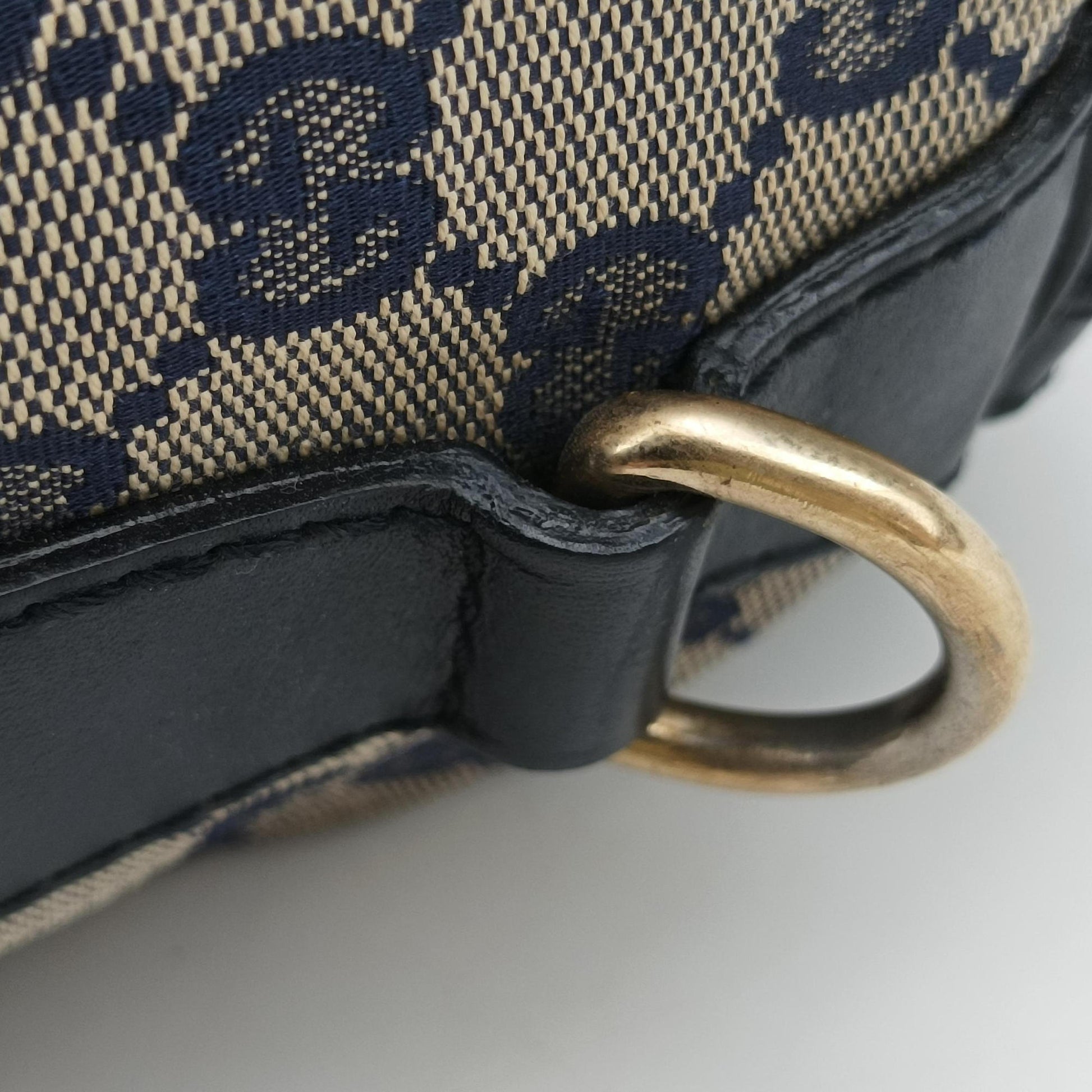 Sherry Line Navy×red×beige canvas×leather 247205 F010191317シェリーライン ネイビー×レッド×ベージュ キャンバス×レザー 247205 F010191317