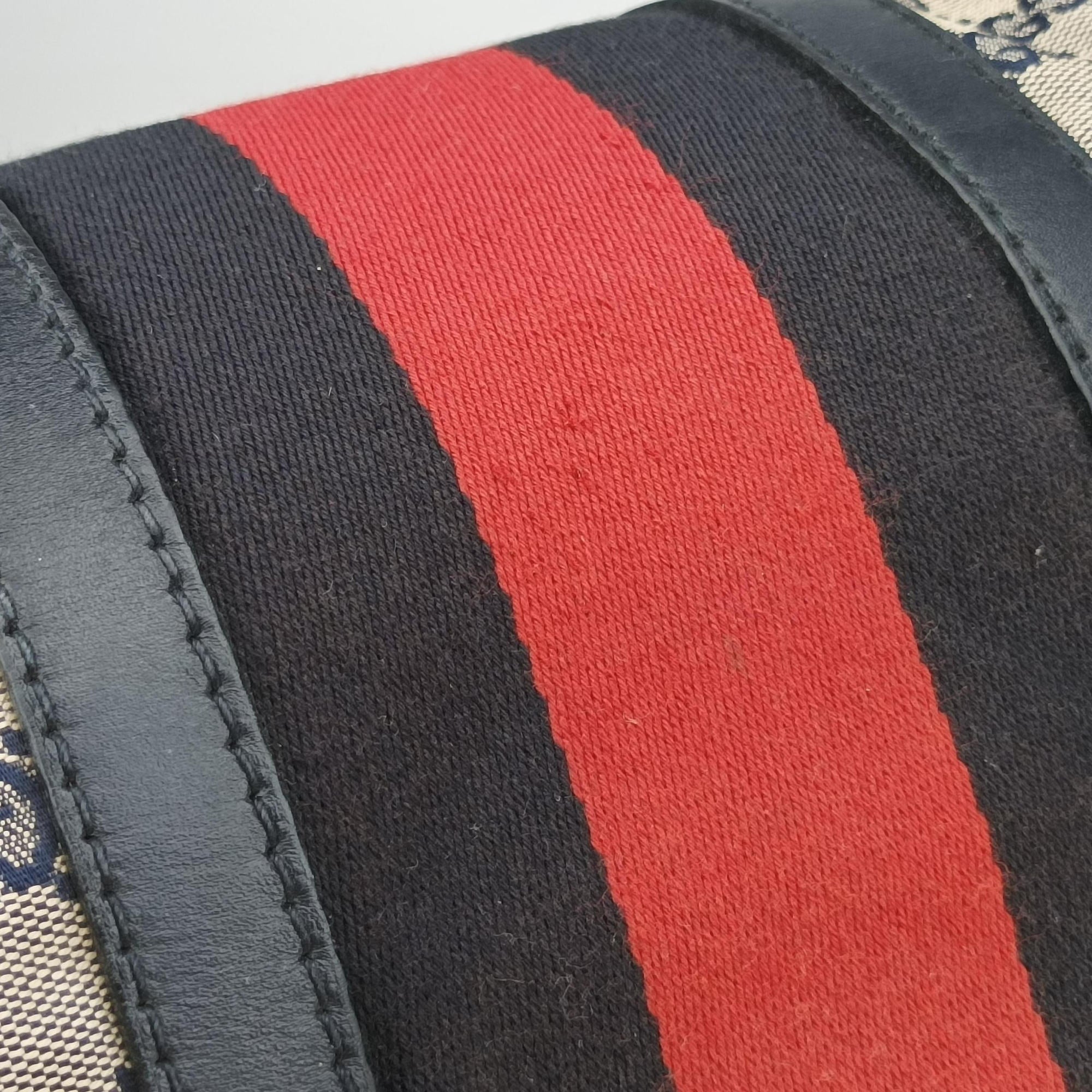 Sherry Line Navy×red×beige canvas×leather 247205 F010191317シェリーライン ネイビー×レッド×ベージュ キャンバス×レザー 247205 F010191317