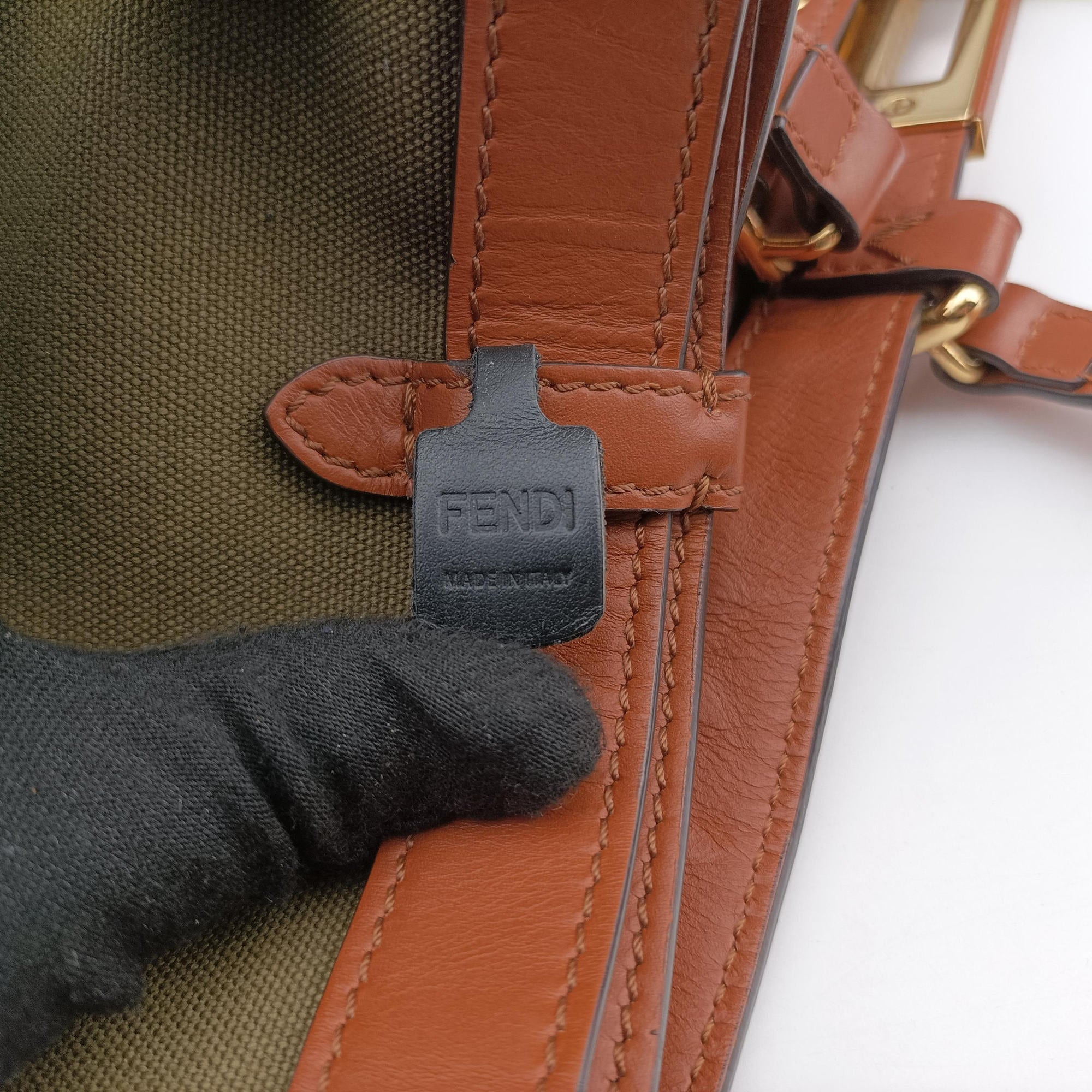 Peekaboo Green x Brown Canvas x Leather 8BH375 8BH375 ABVV 208 4927ピーカブー グリーン×ブラウン キャンバス×レザー 8BH375 8BH375 ABVV 208 4927