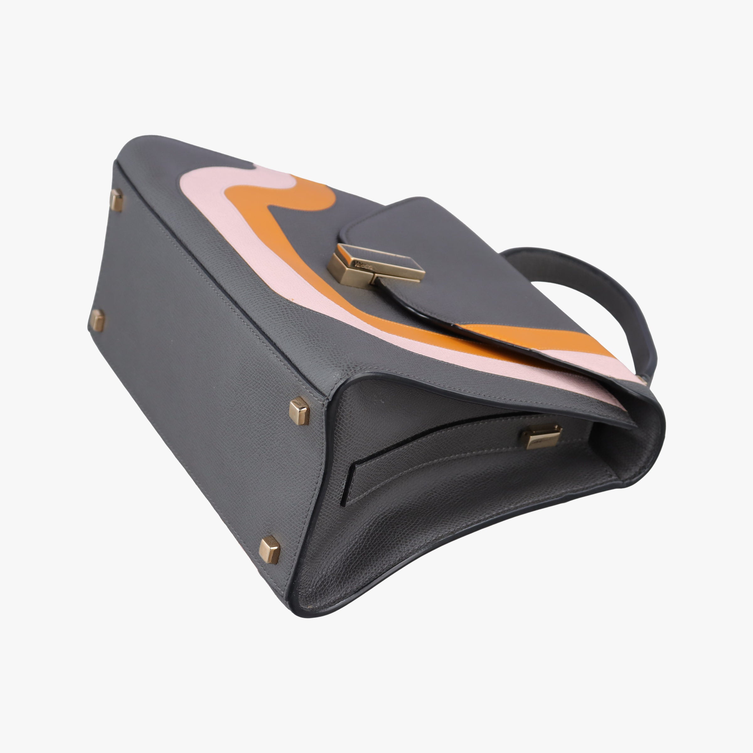 ISIDE Gray×orange×pink Leather N 444343イジイデ グレー×オレンジ×ピンク レザー N 444343