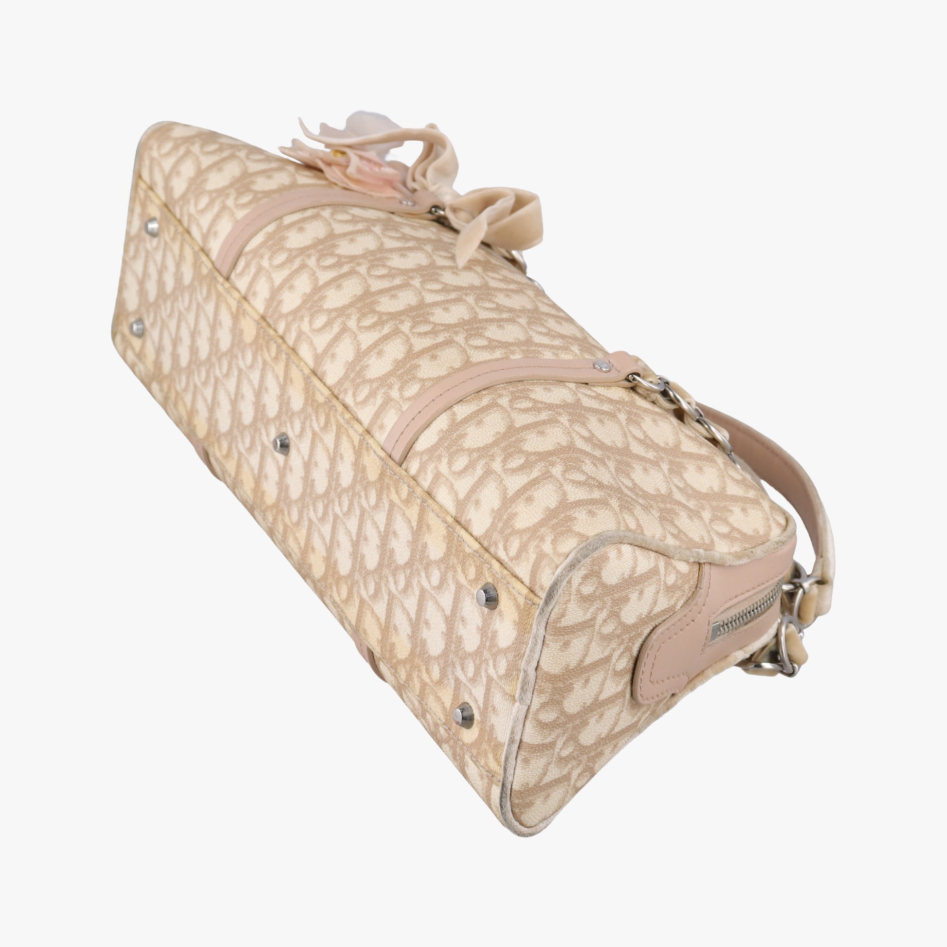 Romantic Trotter Beige x Pink PVC coated canvas x velour 03-BO-1005ロマンティックトロッター ベージュ×ピンク PVCコーティングキャンバスxベロア 03-BO-1005