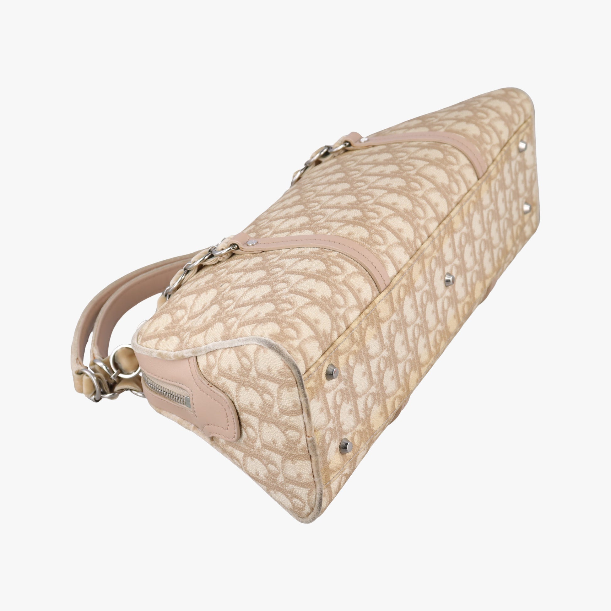 Romantic Trotter Beige x Pink PVC coated canvas x velour 03-BO-1005ロマンティックトロッター ベージュ×ピンク PVCコーティングキャンバスxベロア 03-BO-1005