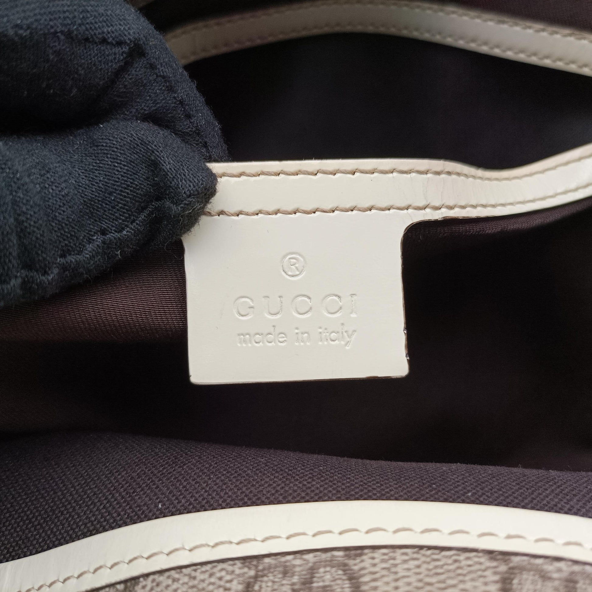 New Jackie Brown×White PVC coated canvas×Leather 203493 G6563133ニュージャッキー ブラウン×ホワイト PVCコーティングキャンバス×レザー 203493 G6563133