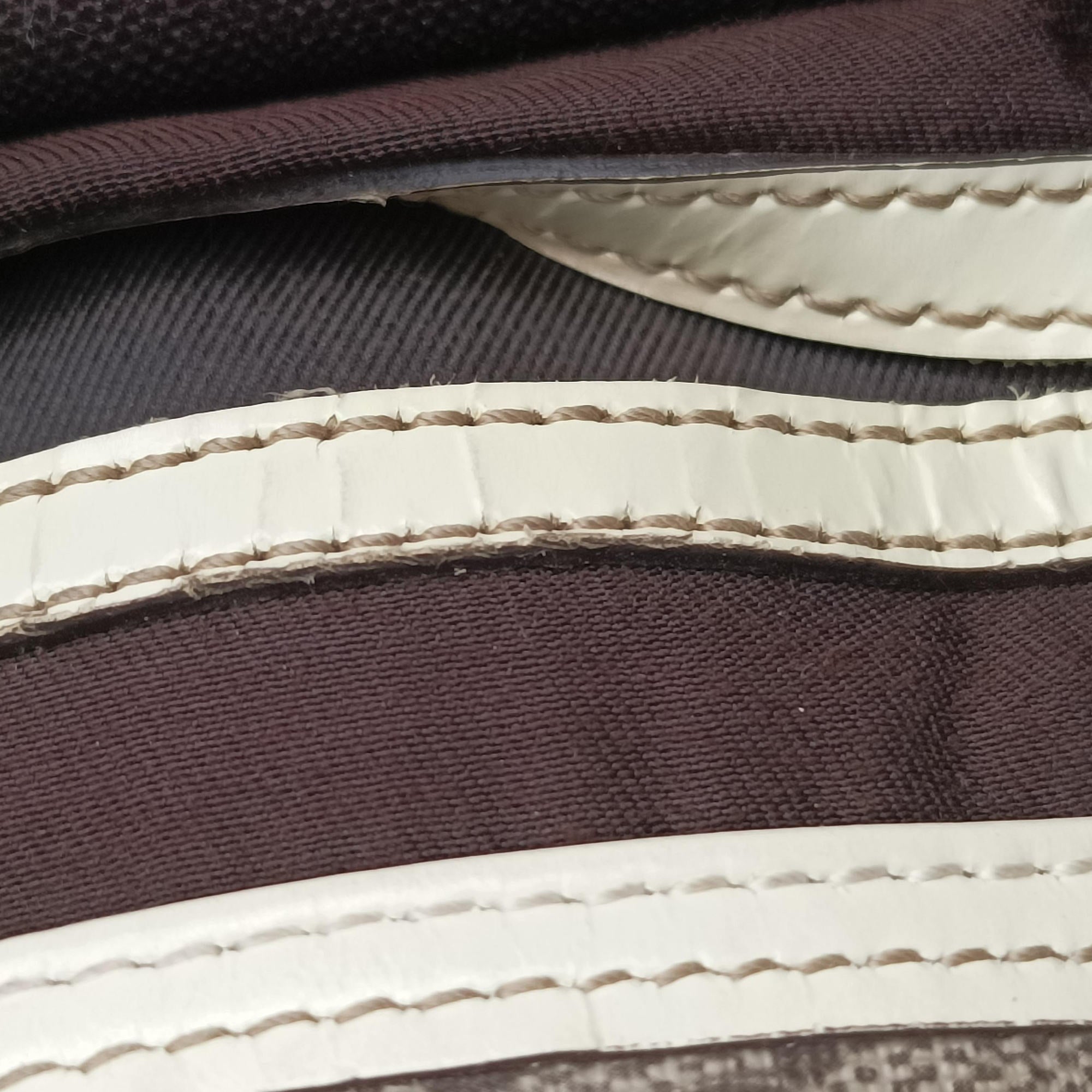 New Jackie Brown×White PVC coated canvas×Leather 203493 G6563133ニュージャッキー ブラウン×ホワイト PVCコーティングキャンバス×レザー 203493 G6563133