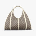 New Jackie Brown×White PVC coated canvas×Leather 203493 G6563133ニュージャッキー ブラウン×ホワイト PVCコーティングキャンバス×レザー 203493 G6563133