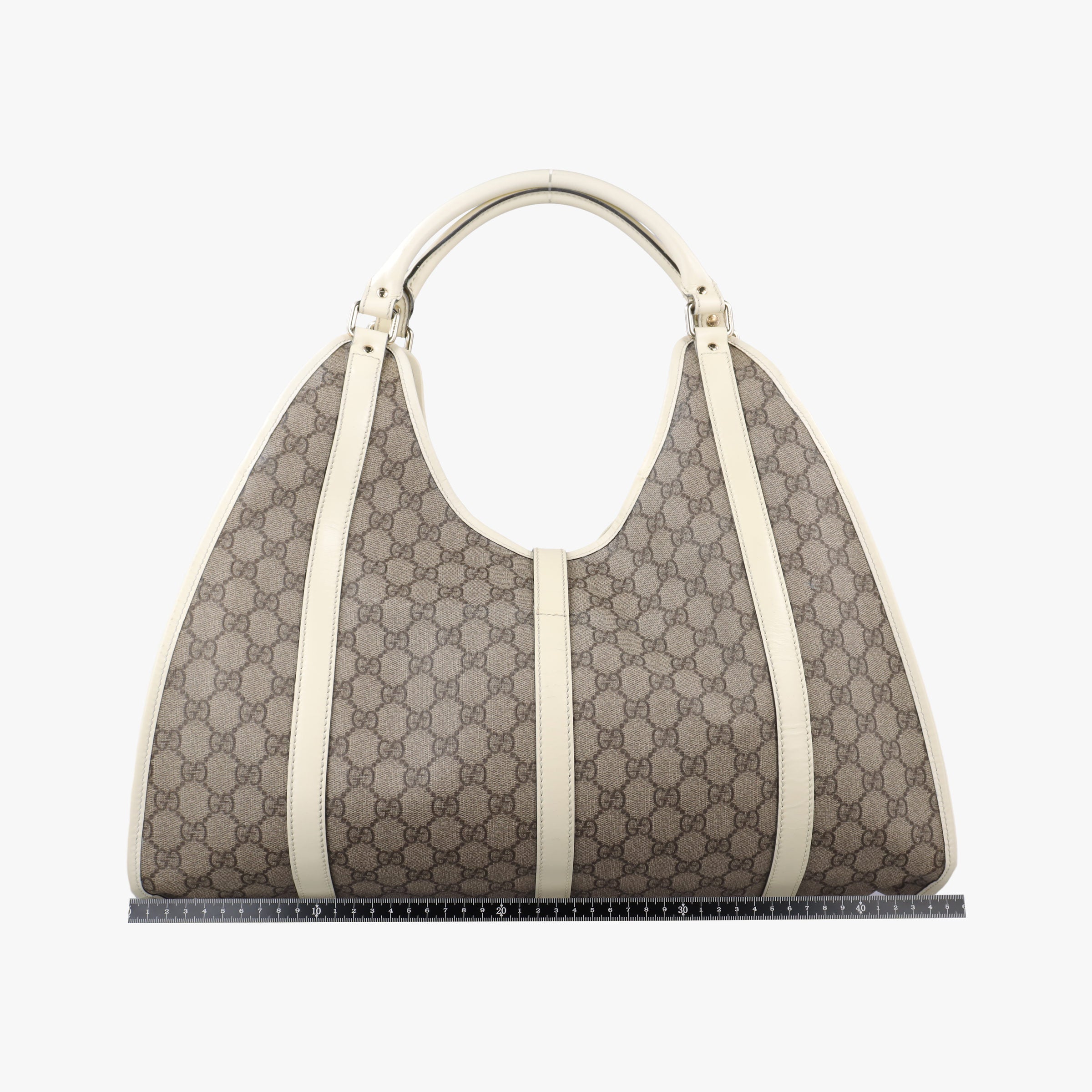 New Jackie Brown×White PVC coated canvas×Leather 203493 G6563133ニュージャッキー ブラウン×ホワイト PVCコーティングキャンバス×レザー 203493 G6563133