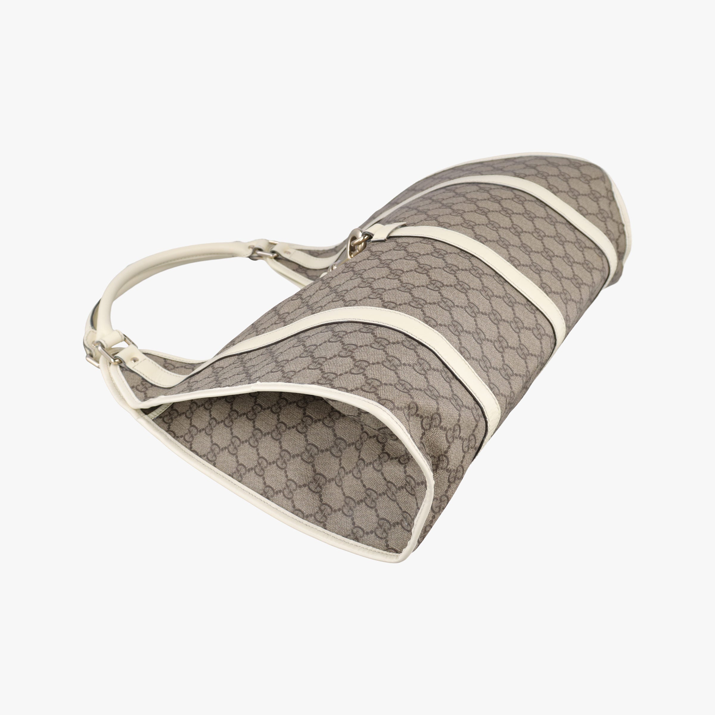 New Jackie Brown×White PVC coated canvas×Leather 203493 G6563133ニュージャッキー ブラウン×ホワイト PVCコーティングキャンバス×レザー 203493 G6563133