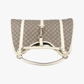 New Jackie Brown×White PVC coated canvas×Leather 203493 G6563133ニュージャッキー ブラウン×ホワイト PVCコーティングキャンバス×レザー 203493 G6563133