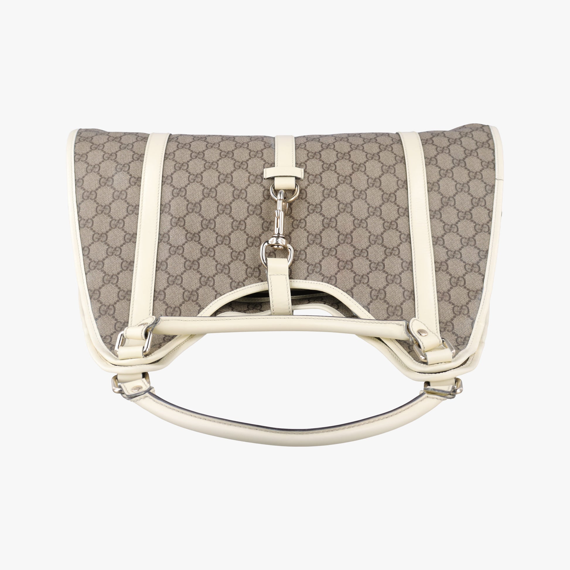New Jackie Brown×White PVC coated canvas×Leather 203493 G6563133ニュージャッキー ブラウン×ホワイト PVCコーティングキャンバス×レザー 203493 G6563133