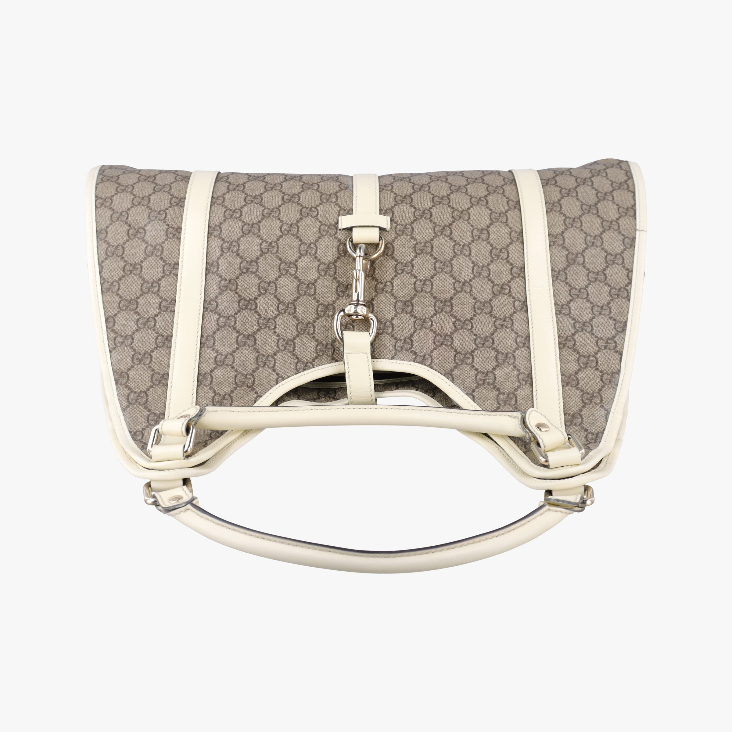 New Jackie Brown×White PVC coated canvas×Leather 203493 G6563133ニュージャッキー ブラウン×ホワイト PVCコーティングキャンバス×レザー 203493 G6563133