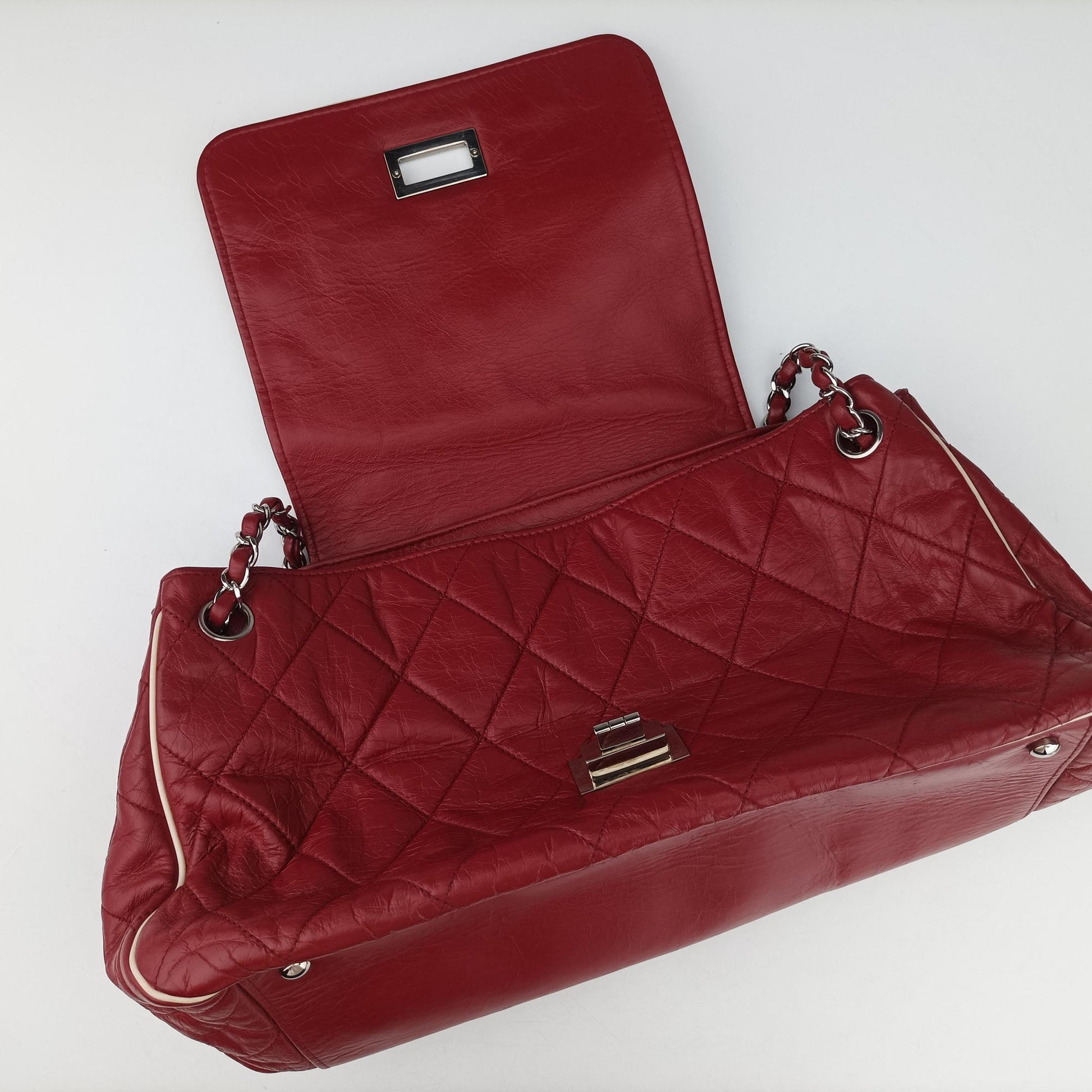 East West Burgundy lambskin×leather A37694 12579163イーストウエスト ワインレッド ラムスキン×レザー A37694 12579163