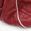 East West Burgundy lambskin×leather A37694 12579163イーストウエスト ワインレッド ラムスキン×レザー A37694 12579163