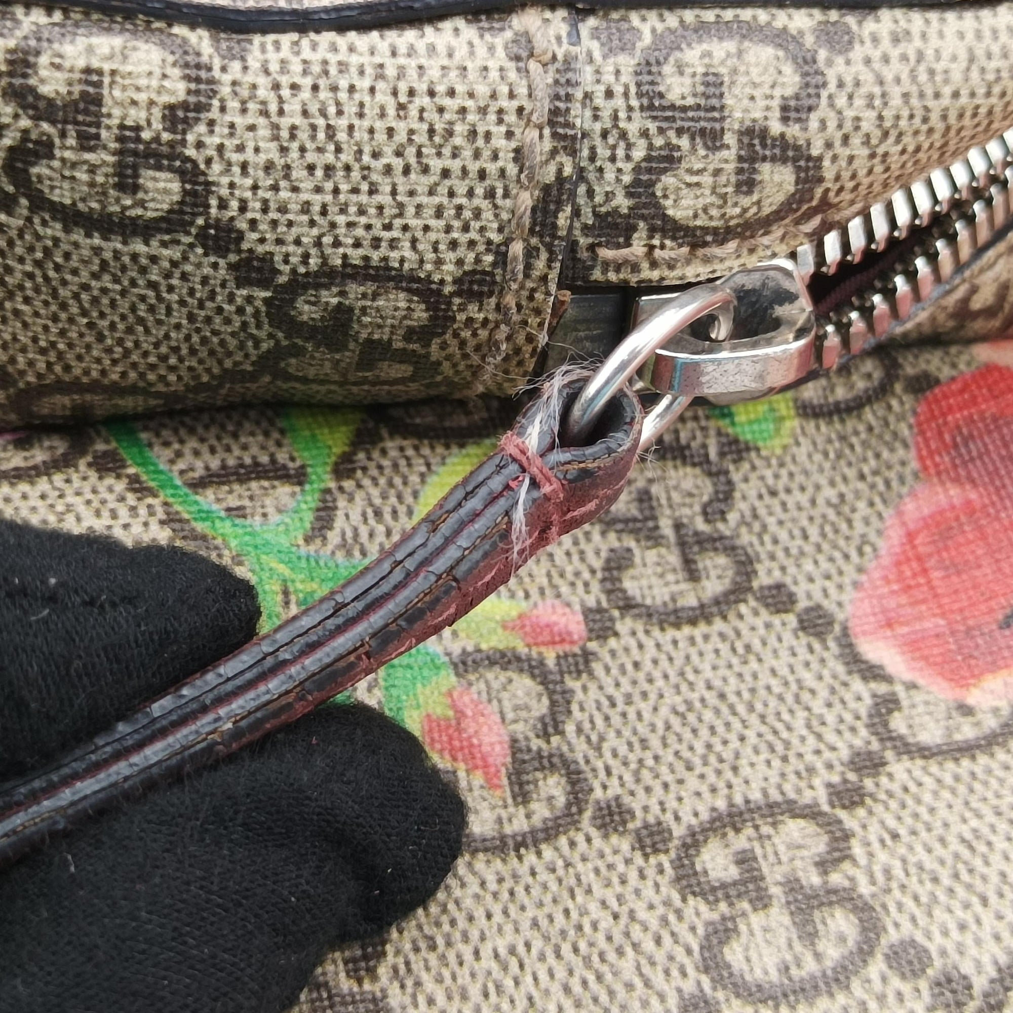 GG Blooms Beige×Multicolour PVC coated canvas 410544 C018900346GGブルームス ベージュ×マルチカラー PVCコーティングキャンバス 410544 C018900346
