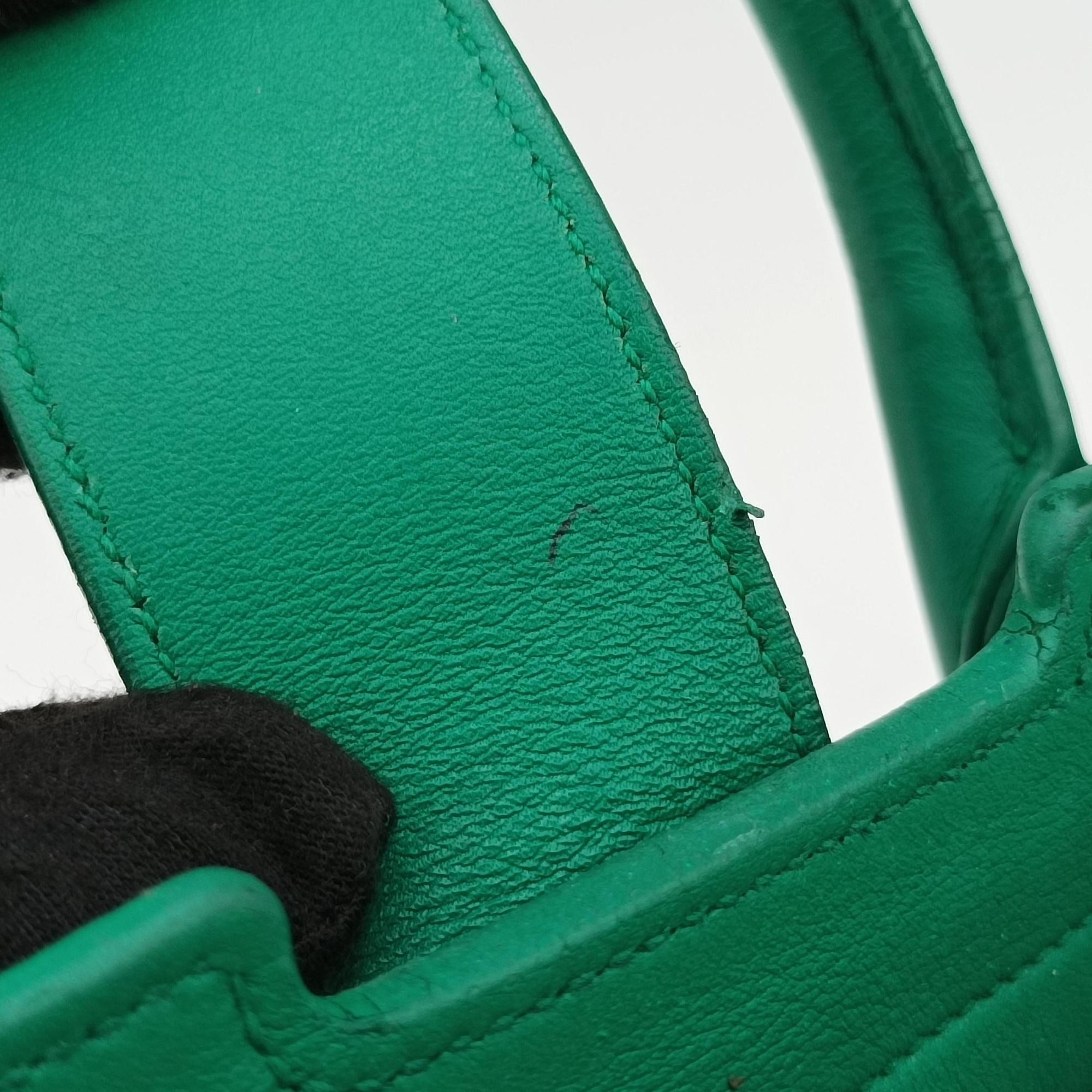 Y Ligne Petit Cabas Green Leather 311210 311210.498879Yライン プチカバス グリーン レザー 311210 311210.498879