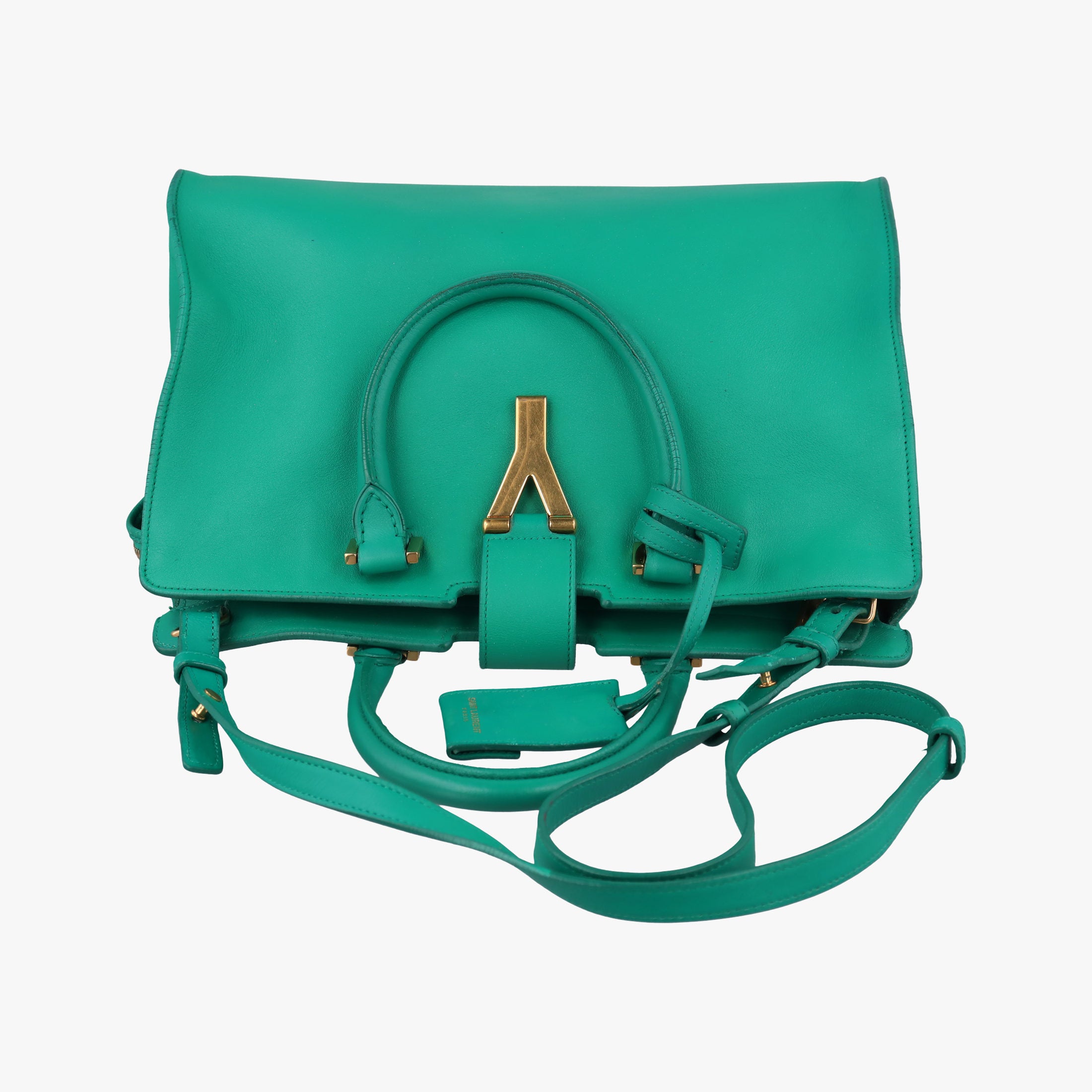 Y Ligne Petit Cabas Green Leather 311210 311210.498879Yライン プチカバス グリーン レザー 311210 311210.498879