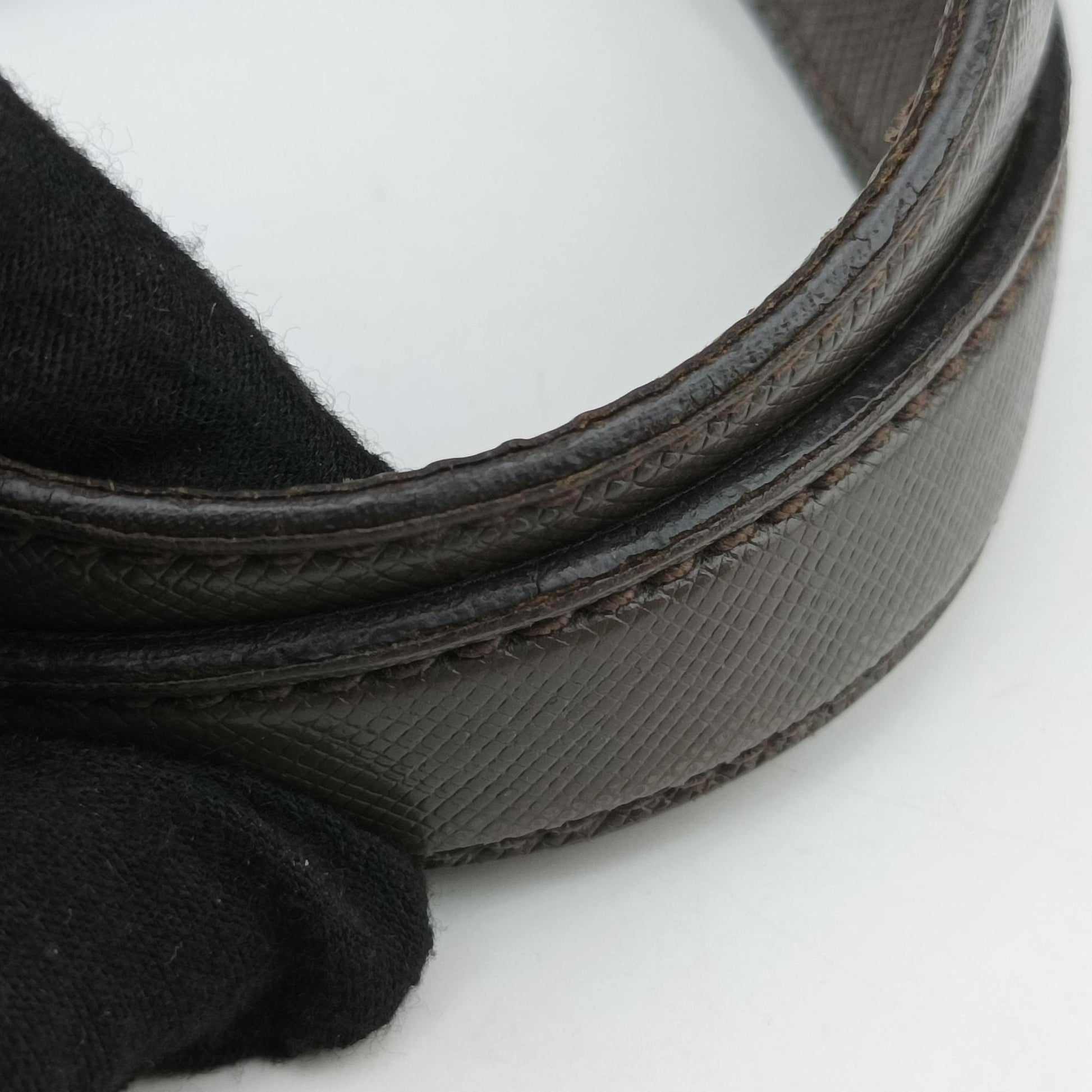 Triangle Logo Plate Grey Saffiano Leather 178589 7 D三角 ロゴ プレート グレー サフィアーノレザー 178589 7 D