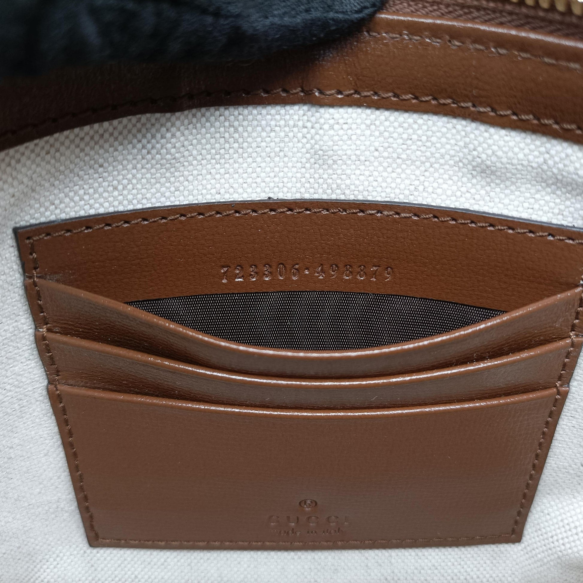 Interlocking G Messenger Beige × Brown PVC coated canvas× Leather 723306 D039085555インターロッキングG ベージュ × ブラウン PVCコーティングキャンバス× レザー 723306 D039085555