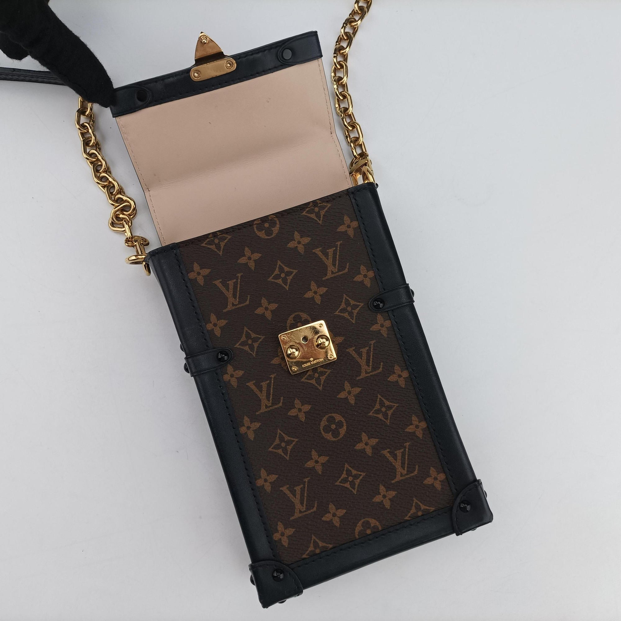 Vertical Trunk Pochette Brown×Black Monogram Canvas x leather M63913 FZ4199 IC Chipポシェット トランクヴェルティカル ブラウンxブラック モノグラムキャンバス×レザー M63913 FZ4199 ICチップ