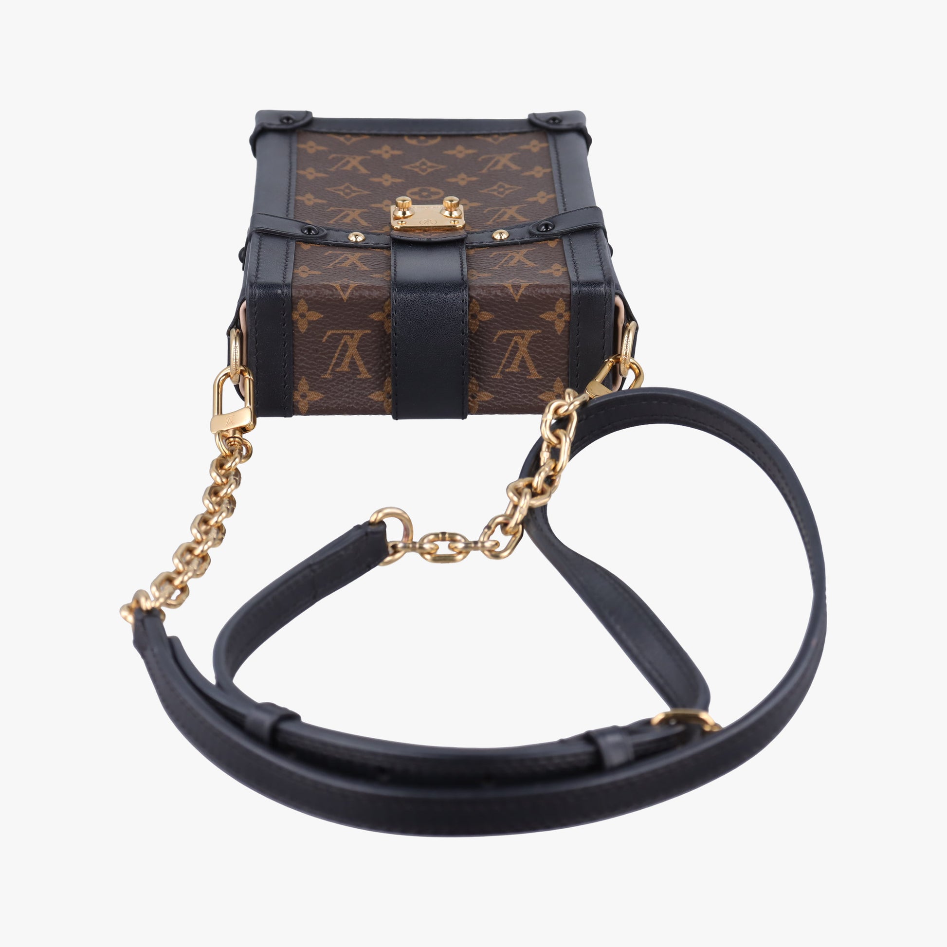 Vertical Trunk Pochette Brown×Black Monogram Canvas x leather M63913 FZ4199 IC Chipポシェット トランクヴェルティカル ブラウンxブラック モノグラムキャンバス×レザー M63913 FZ4199 ICチップ