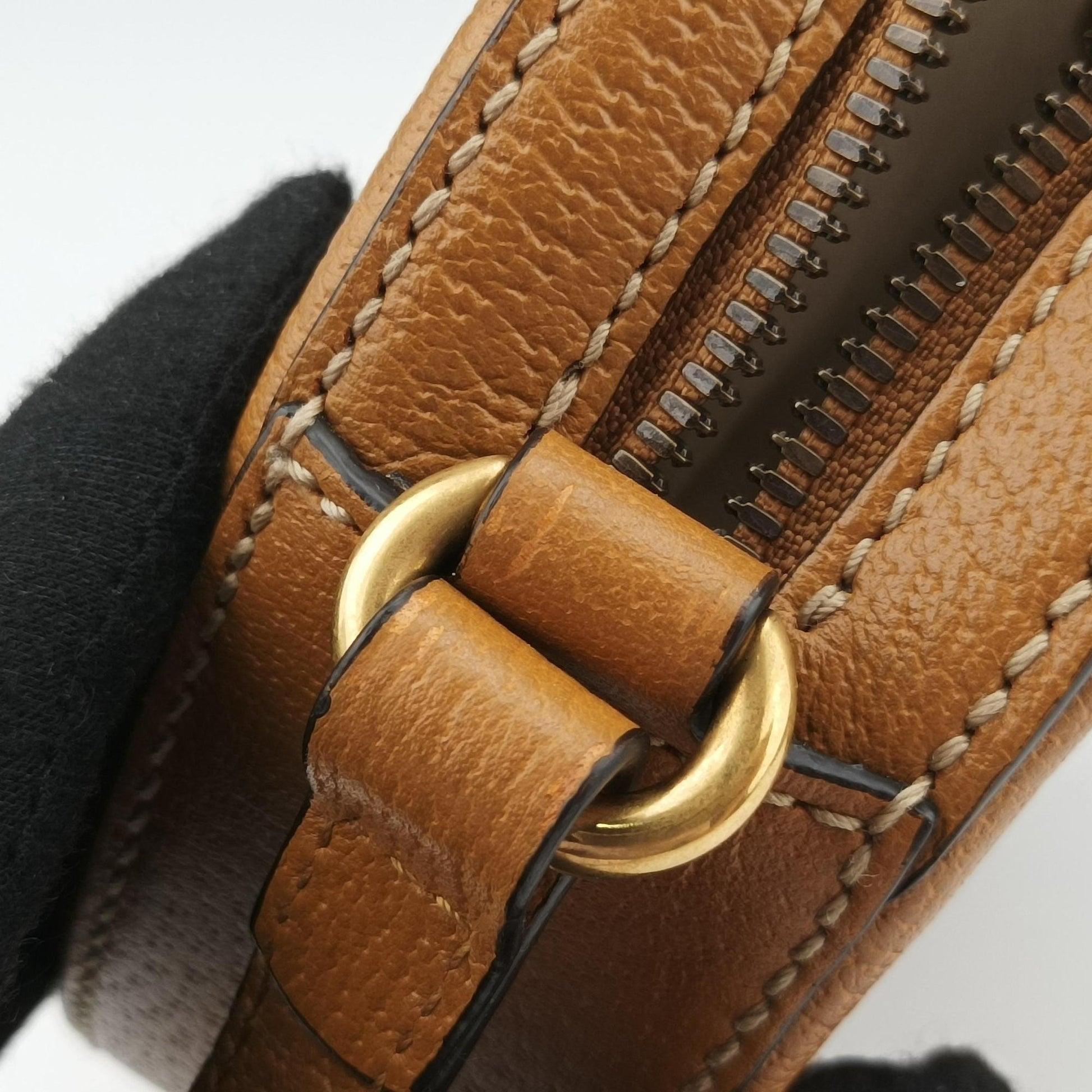 DISNEY Collaboration Mickey Mouse Brown×multicolor PVC coated canvas×leather 603938 A030912944ディズニーコラボ ミッキーマウス ブラウン×マルチ PVCコーティングキャンバス×レザー 603938 A030912944