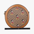DISNEY Collaboration Mickey Mouse Brown×multicolor PVC coated canvas×leather 603938 A030912944ディズニーコラボ ミッキーマウス ブラウン×マルチ PVCコーティングキャンバス×レザー 603938 A030912944