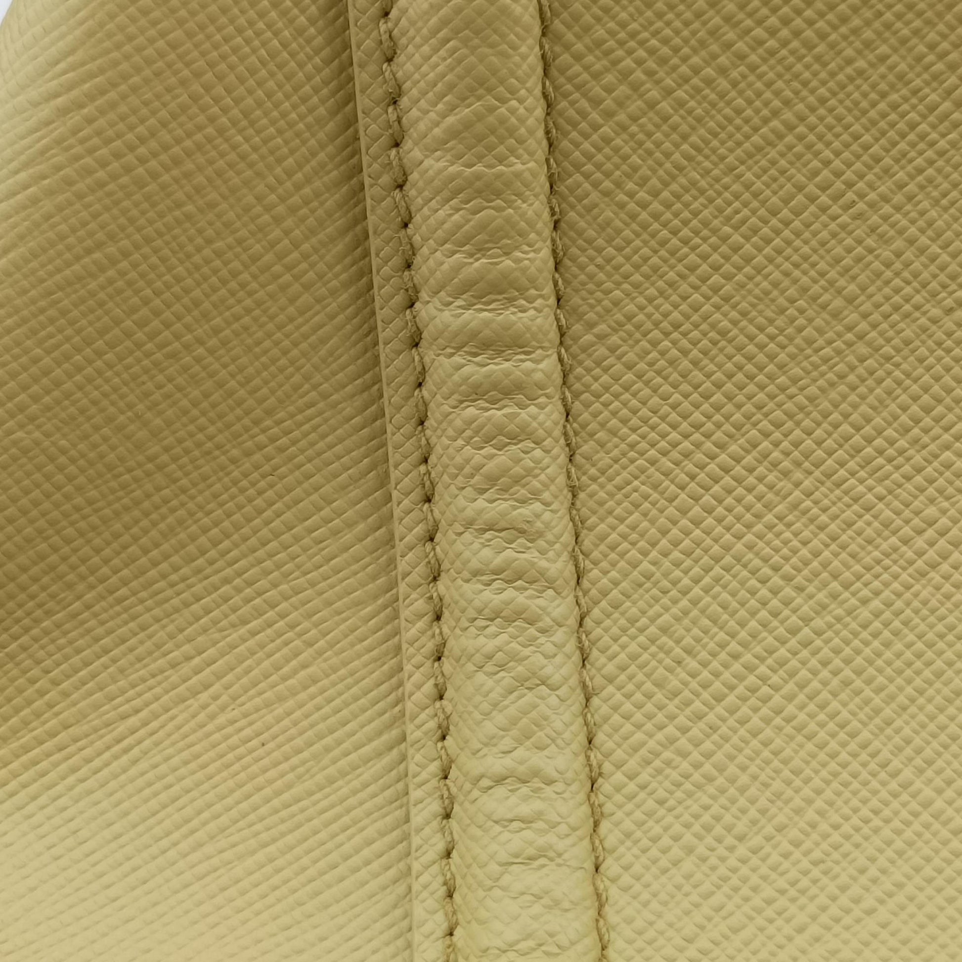 Tote bag YellowxWhite Saffiano leather 7/R 164トートバッグ イエローxホワイト サフィアーノレザー 7/R 164