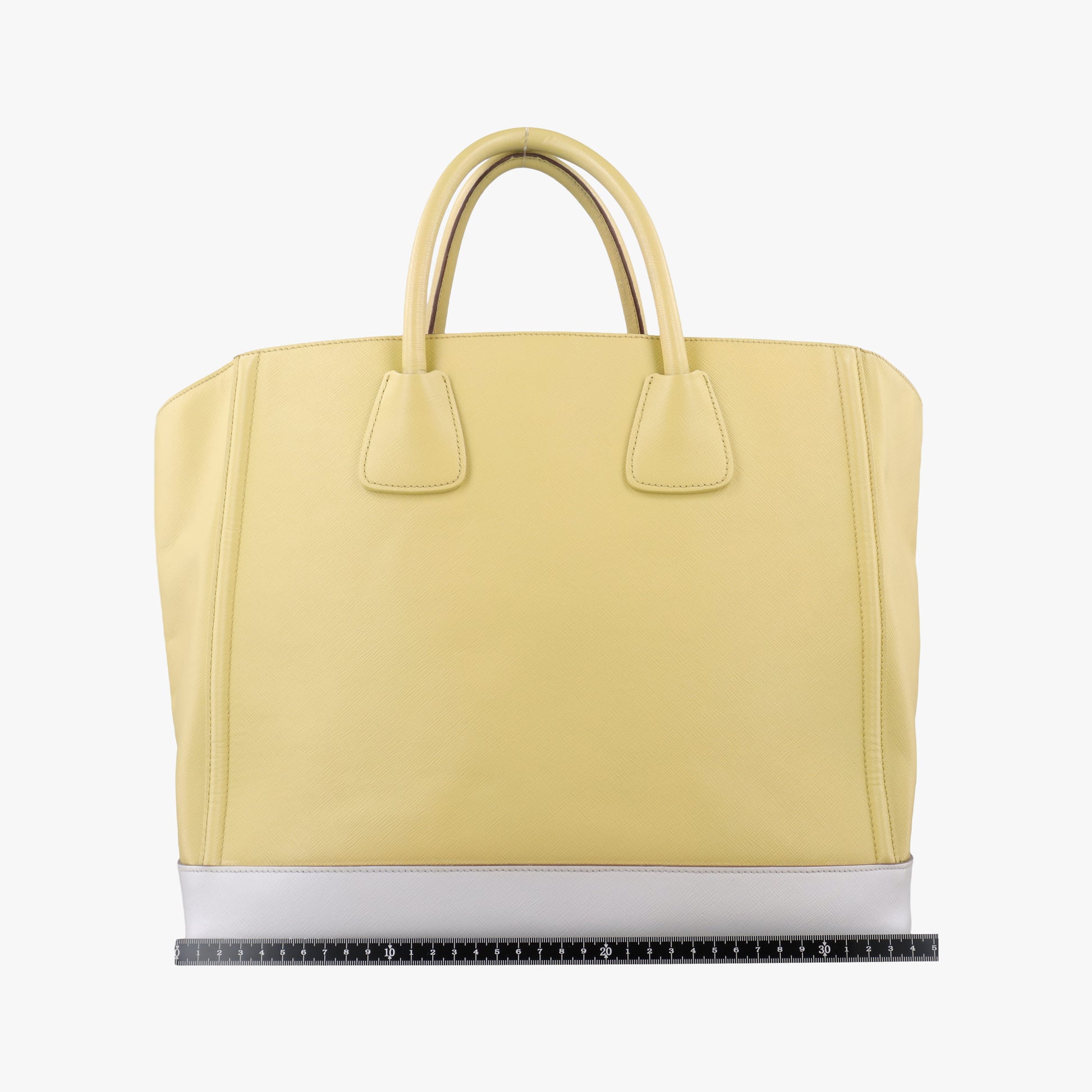 Tote bag YellowxWhite Saffiano leather 7/R 164トートバッグ イエローxホワイト サフィアーノレザー 7/R 164