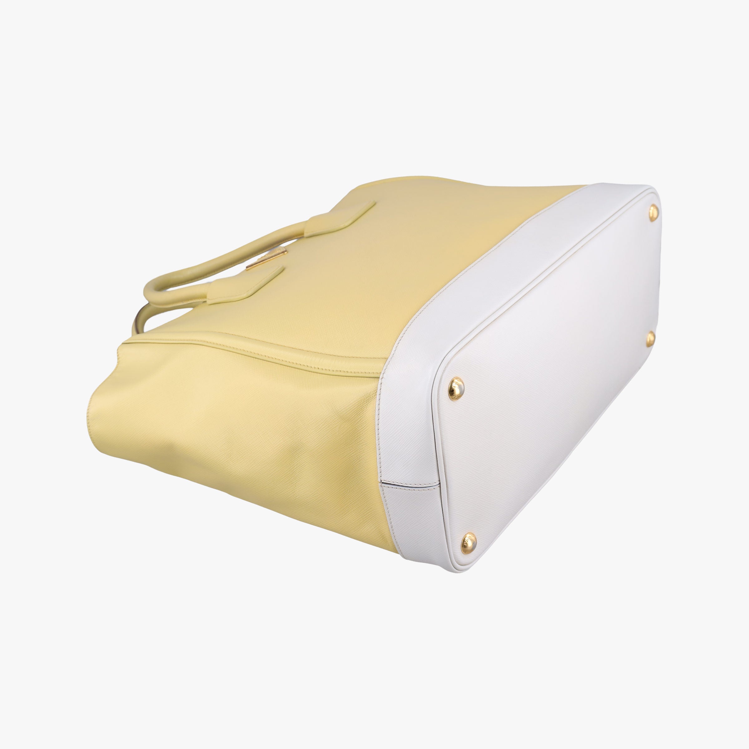 Tote bag YellowxWhite Saffiano leather 7/R 164トートバッグ イエローxホワイト サフィアーノレザー 7/R 164