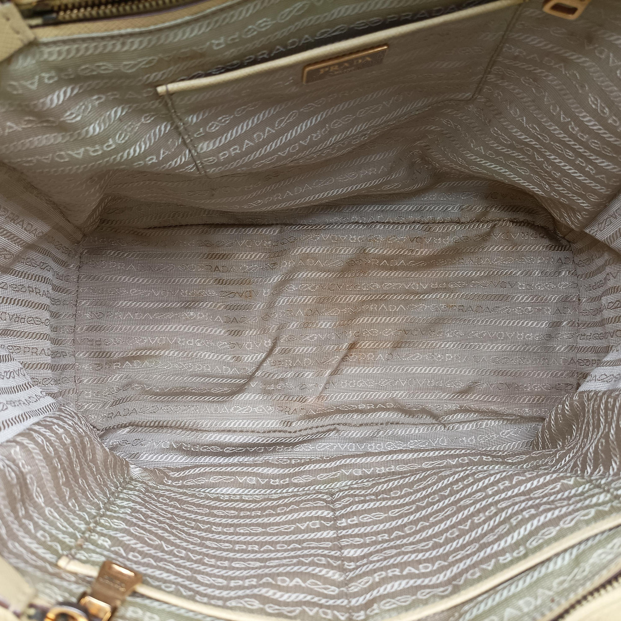 Tote bag YellowxWhite Saffiano leather 7/R 164トートバッグ イエローxホワイト サフィアーノレザー 7/R 164
