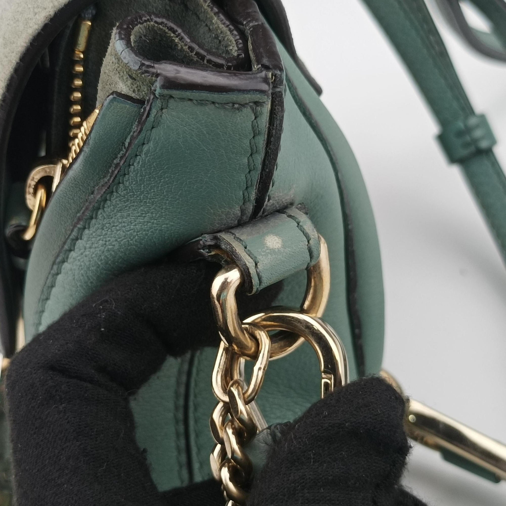 FAYE mini Blue Leather × Suede 08 17 75 65フェイ ミニ ブルー レザー × スエード 08 17 75 65