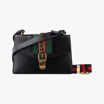Sylvie Black×green×red Leather 421882 F020615198シルヴィ ブラック×グリーン×レッド レザー 421882 F020615198